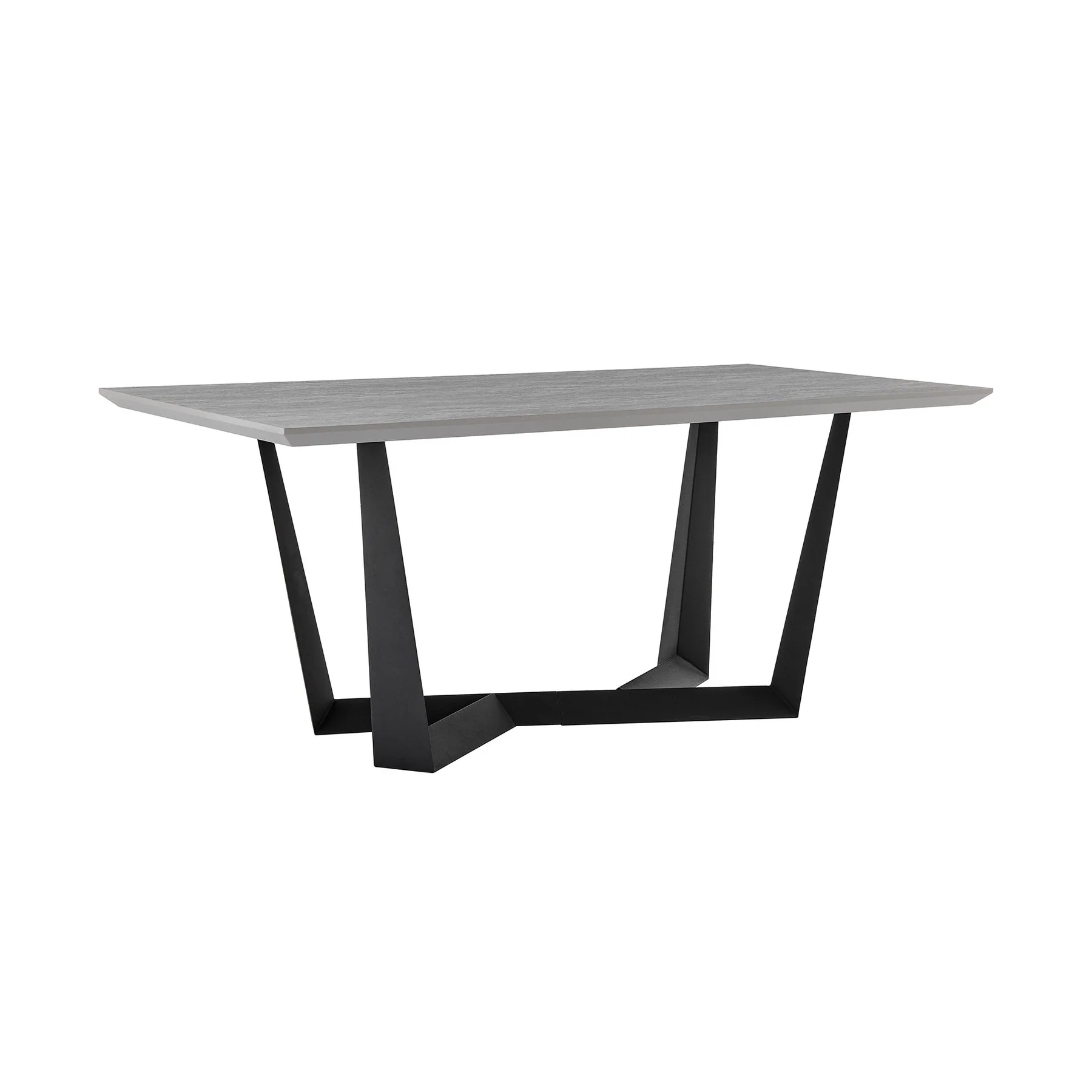 Radford Light Gray Rectangular Dining Table with Black Finish - Image 2