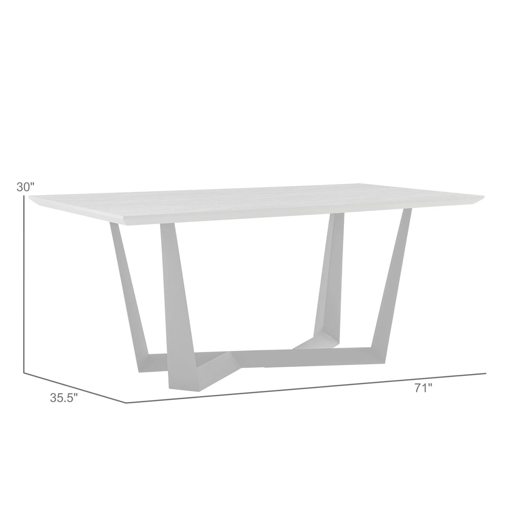 Radford Light Gray Rectangular Dining Table with Black Finish - Image 5