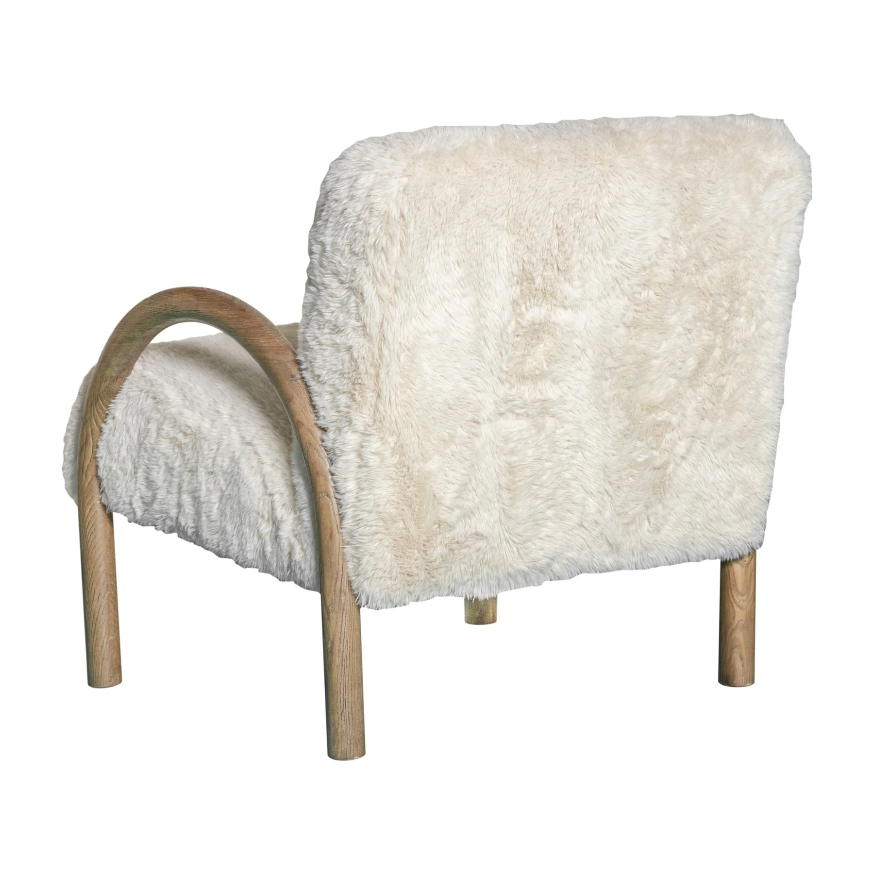 Rae Accent Chair Alpine Fluff Fabric with Honey Finish - Image 3