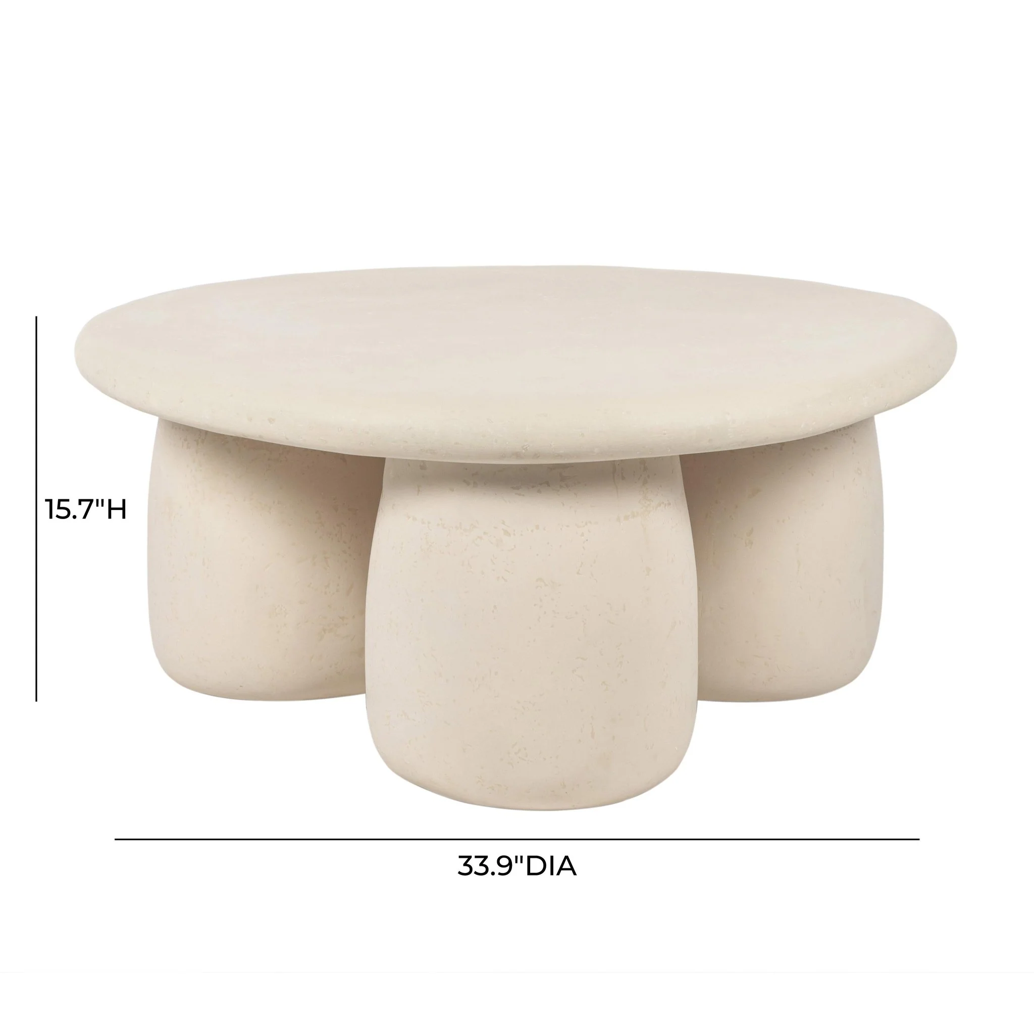 Rahul Cream Round Coffee Table - Image 5