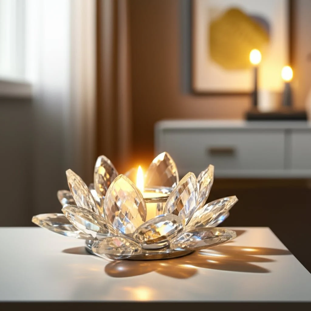 Rainbow Crystal Lotus Votive Holder 6 - Image 11