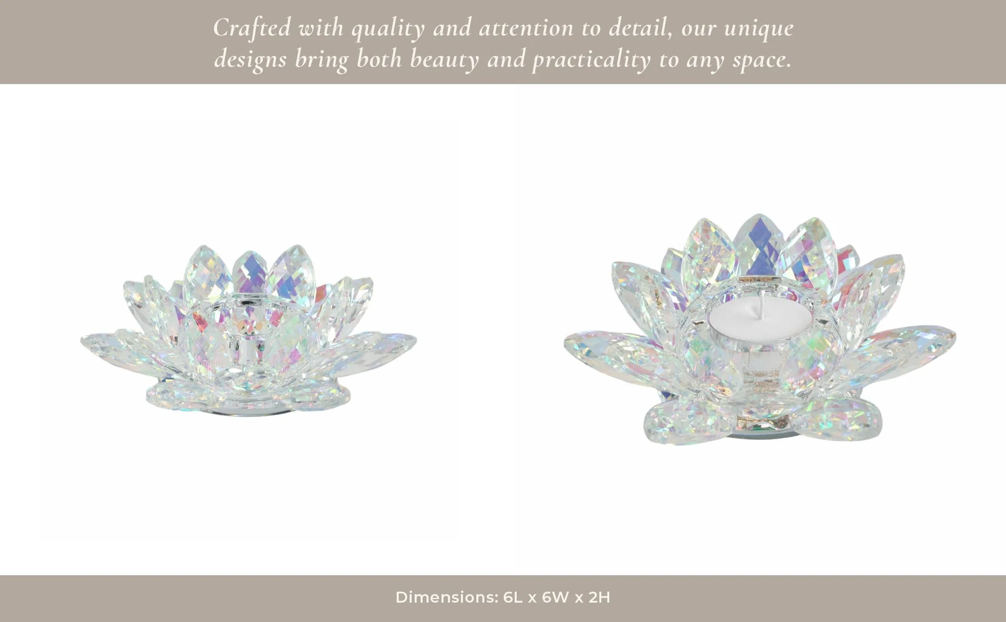 Rainbow Crystal Lotus Votive Holder 6 - Image 13