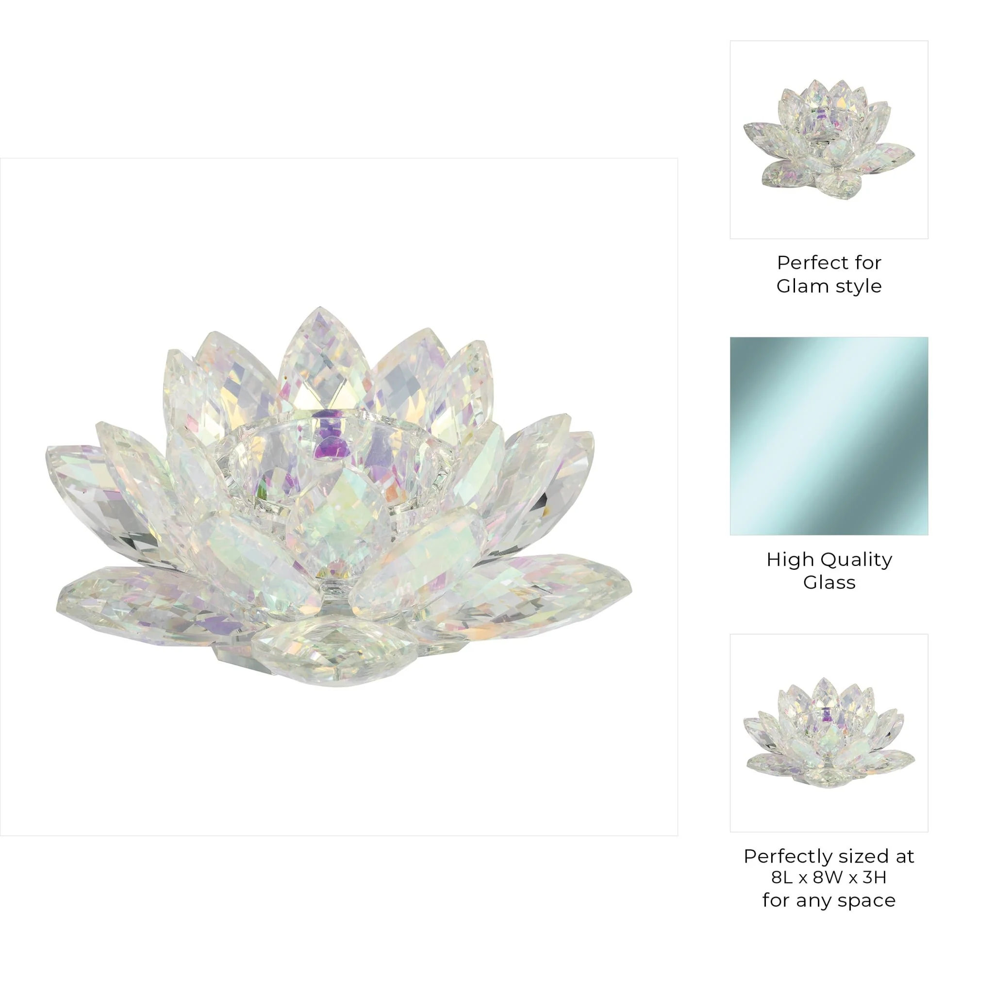 Rainbow Crystal Lotus Votive Holder 8 - Image 7