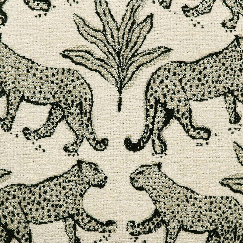 Raji Cream Leopard Jacquard Ottoman - Image 7