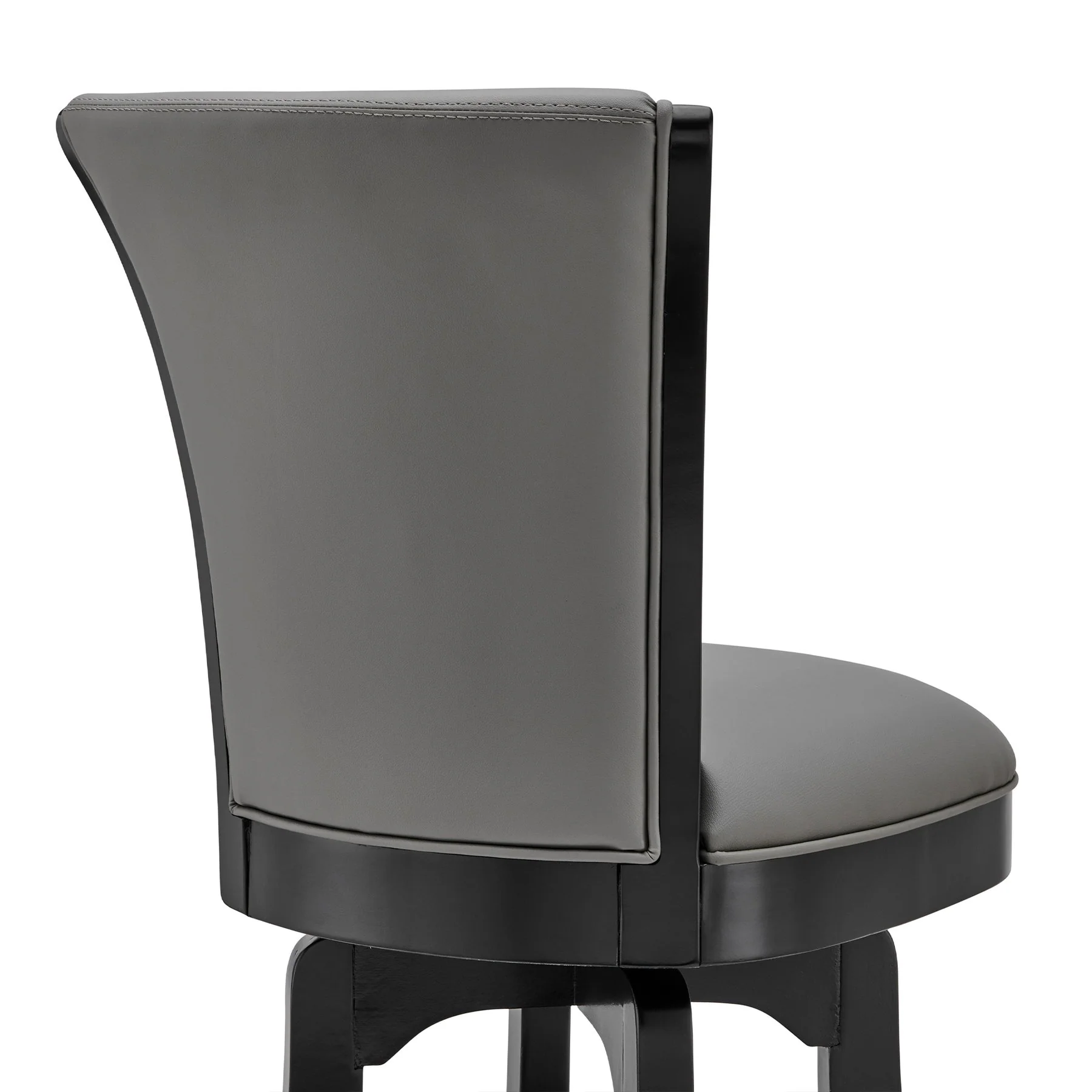 Raleigh 26" Counter Height Swivel Barstool in Black Finish and Gray Faux Leather - Image 5