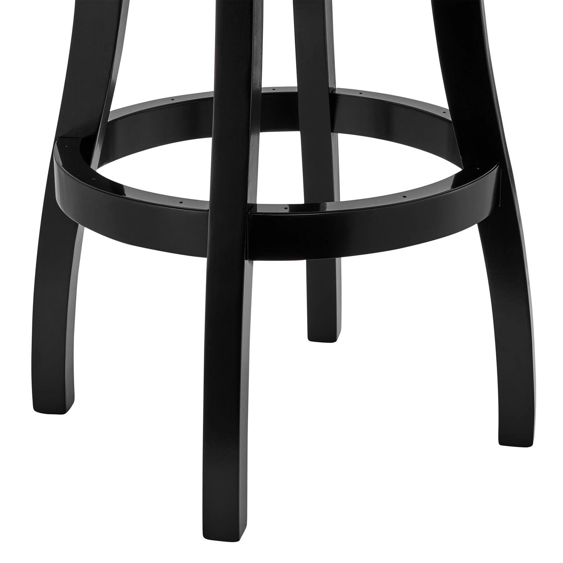 Raleigh 26" Counter Height Swivel Barstool in Black Finish and Gray Faux Leather - Image 6