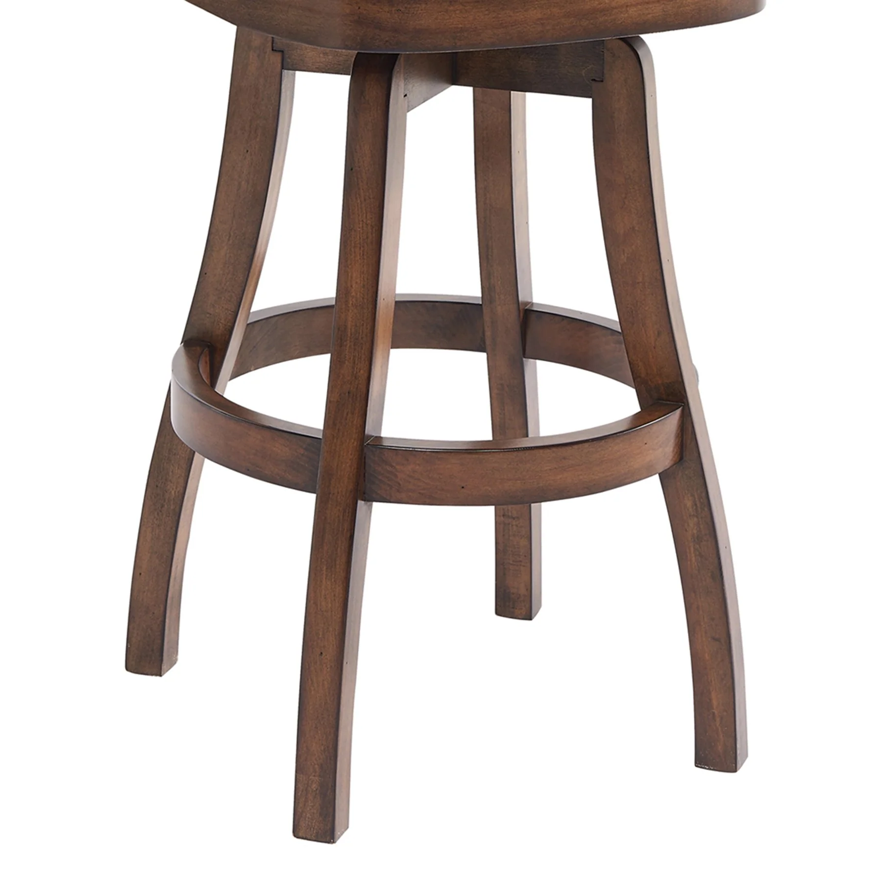 Raleigh 26" Counter Height Swivel Wood Barstool in Chestnut Finish and Kahlua Faux Leather - Image 5