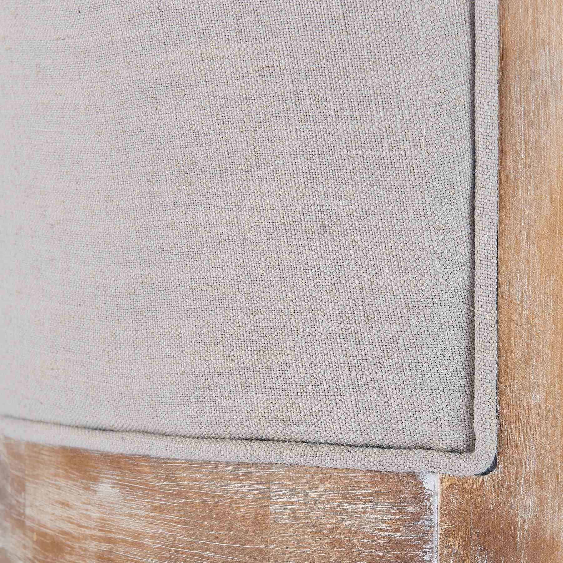 Raleigh 30" Bar Height Swivel Barstool in Distressed Oak Finish and Putty Ivory Linen - Image 6