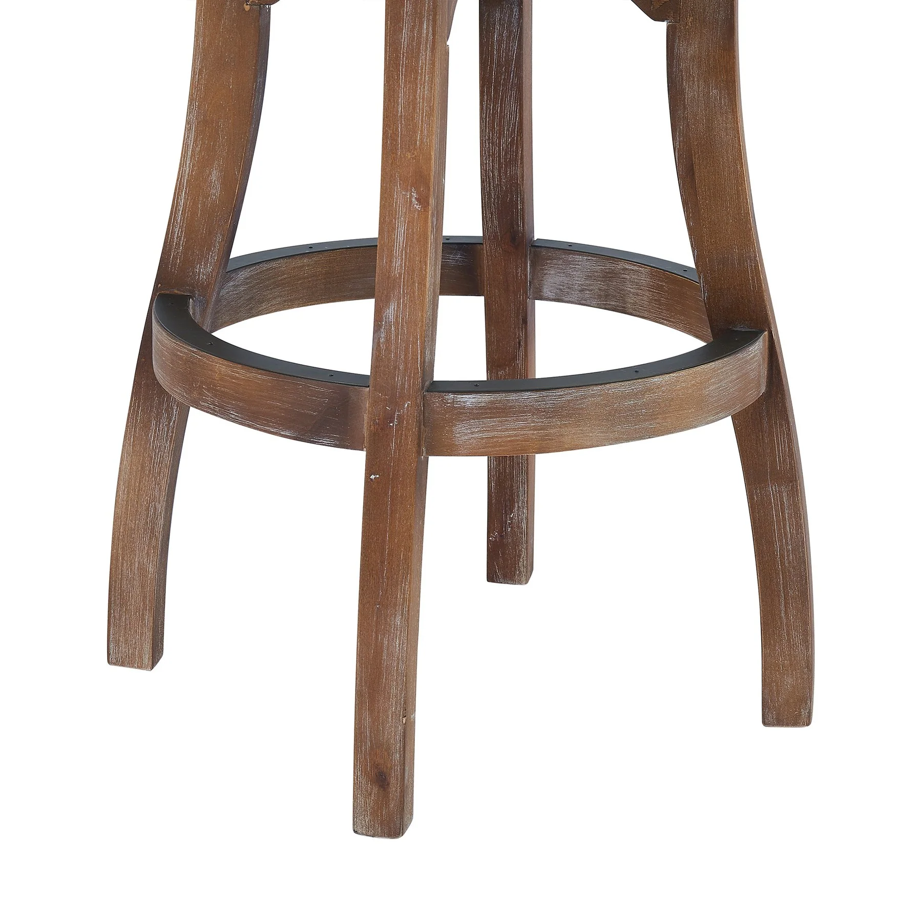 Raleigh 30" Bar Height Swivel Barstool in Distressed Oak Finish and Putty Ivory Linen - Image 7
