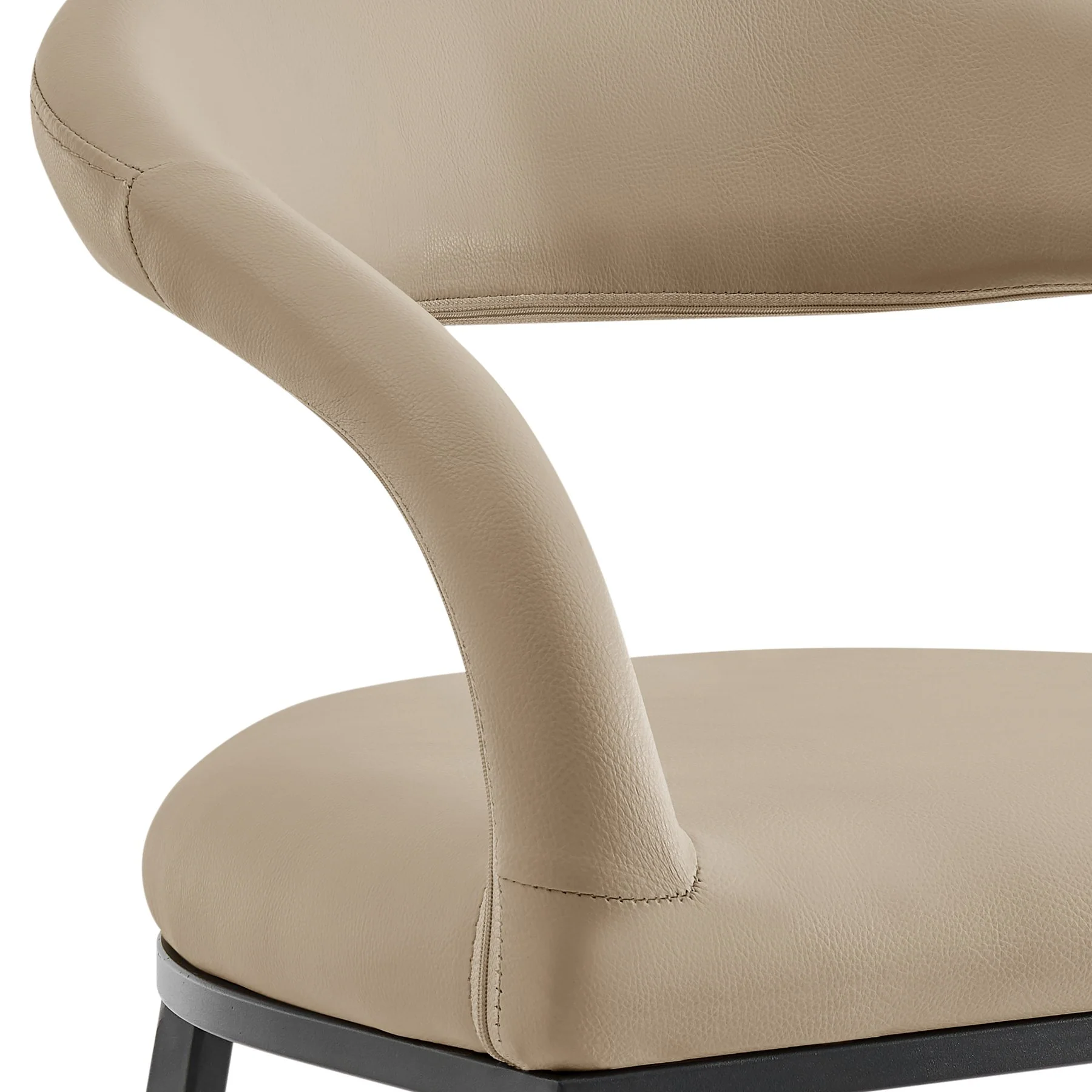 Ramona 26" Counter Stool with Matte Black Iron and Beige Faux Leather - Image 6