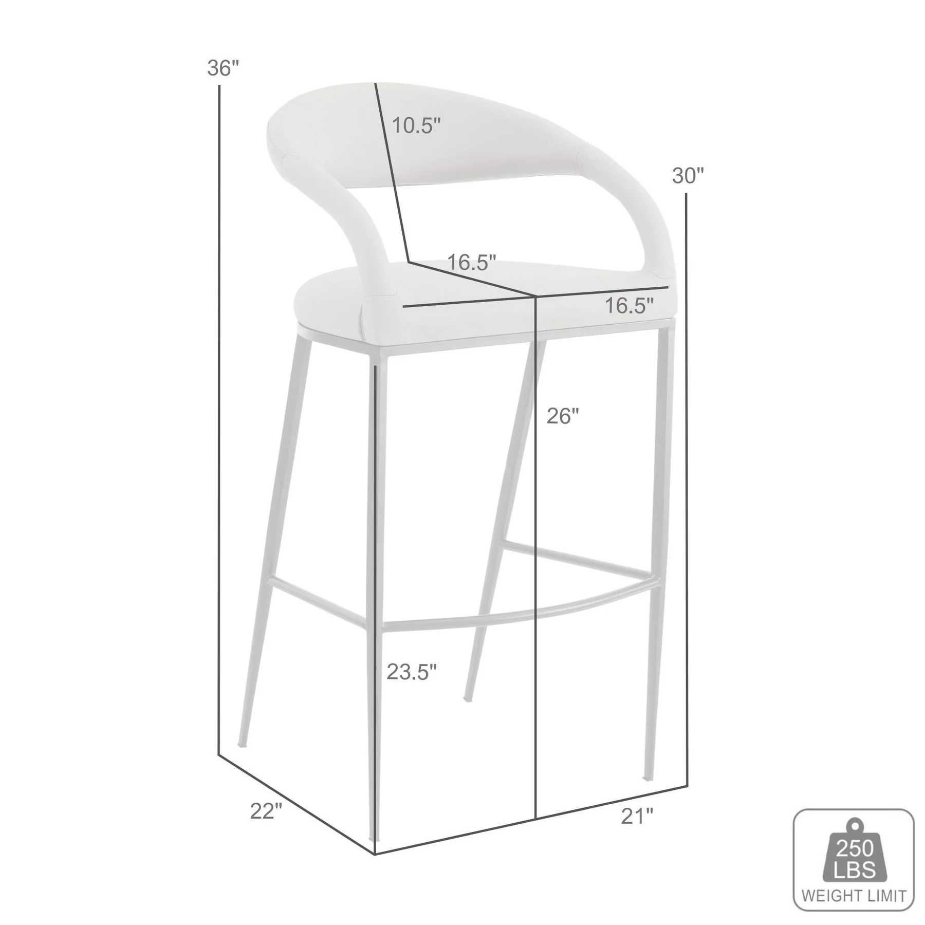 Ramona 26" Counter Stool with Matte Black Iron and Beige Faux Leather - Image 9