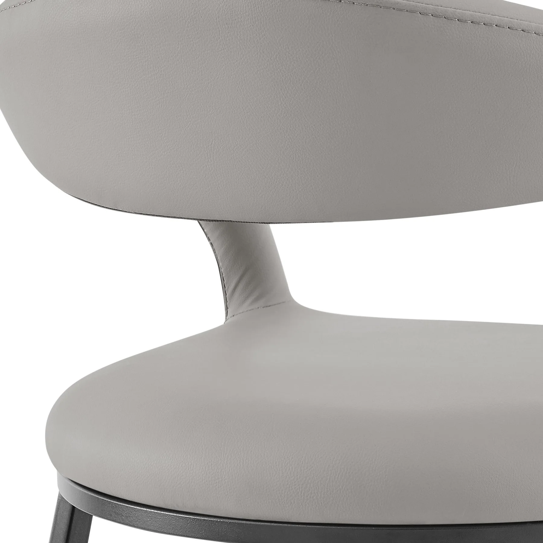 Ramona 26" Counter Stool with Matte Black Iron and Light Gray Leather - Image 7