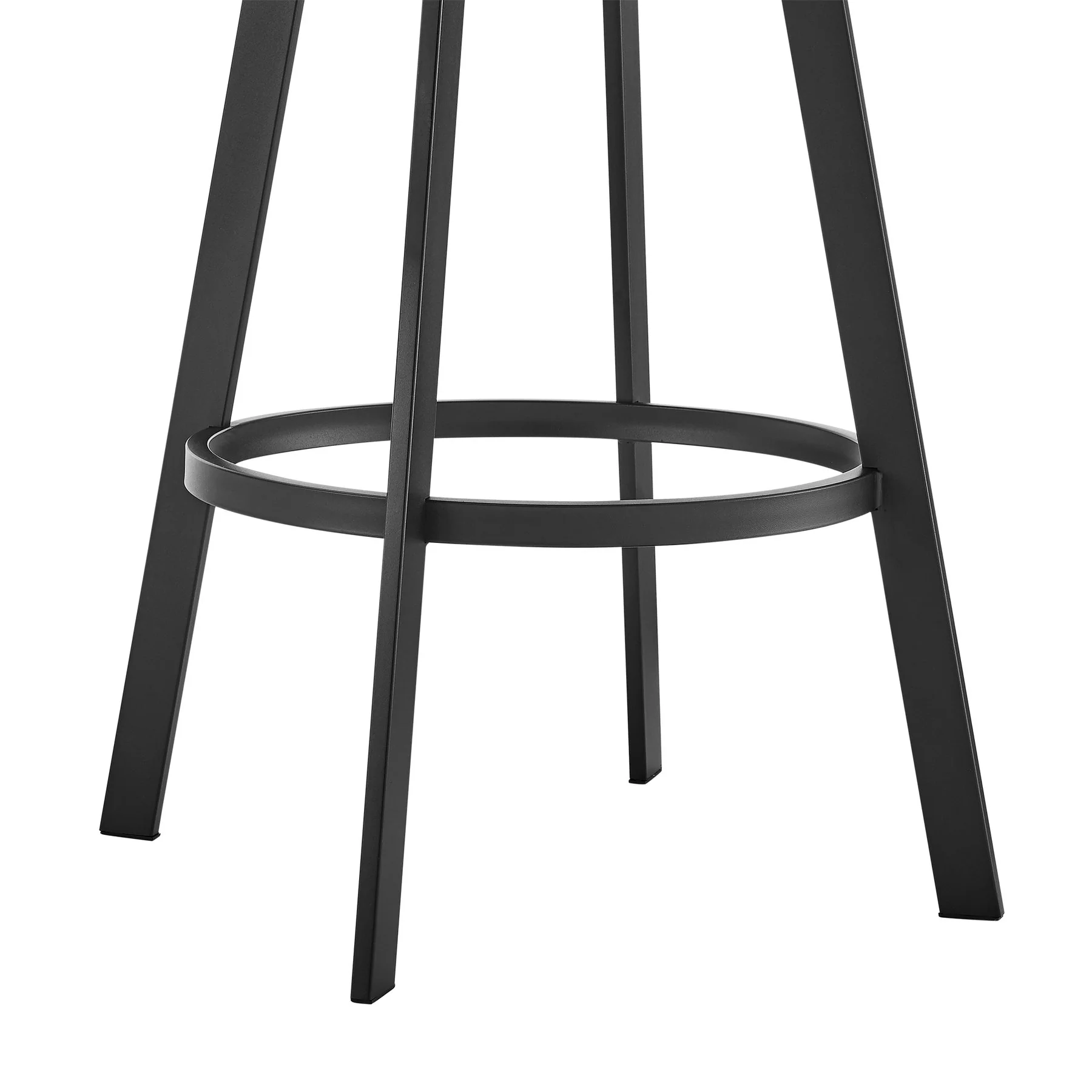 Ramona 26" Swivel Counter Stool with Matte Black Iron and Black Faux Leather - Image 8