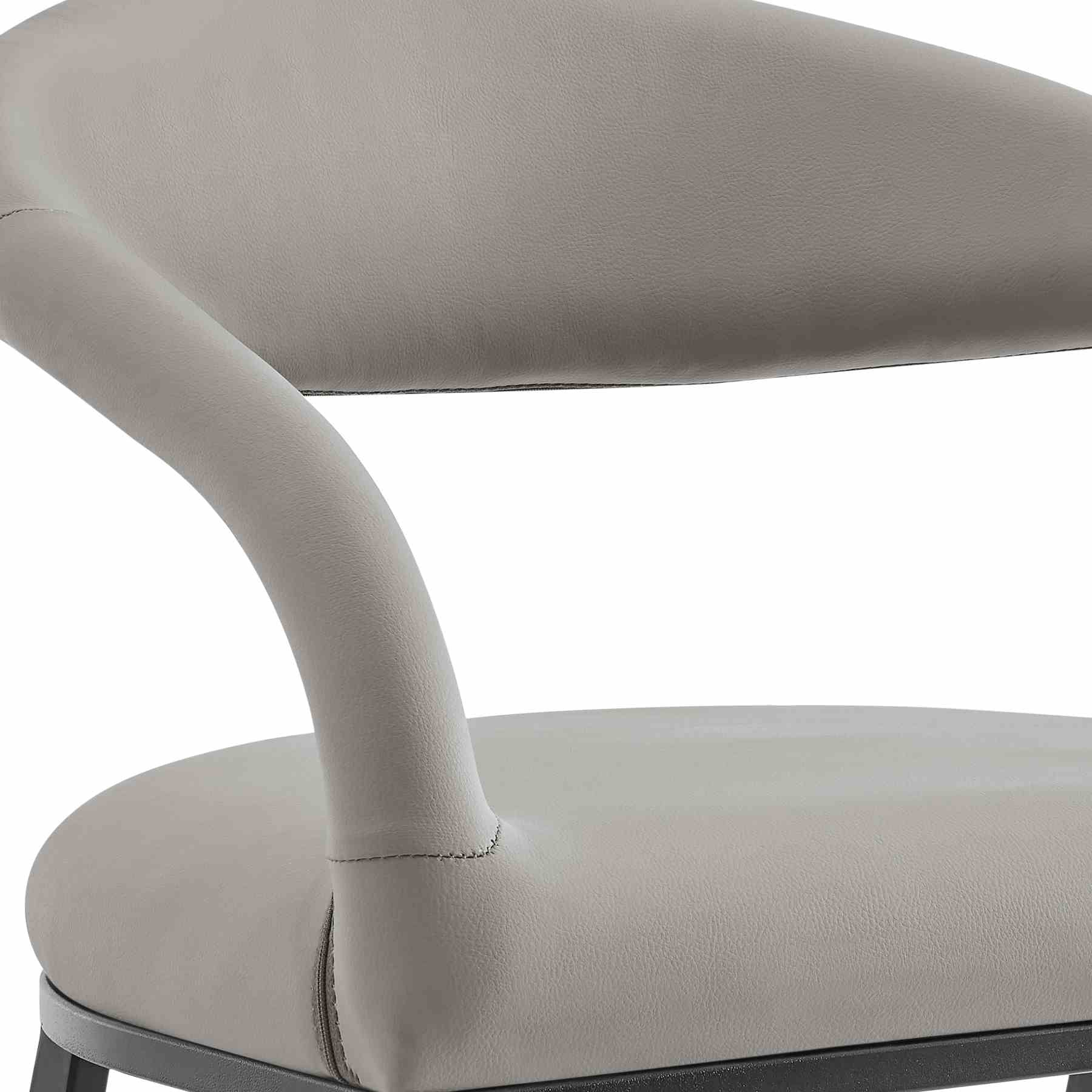 Ramona 30" Bar Stool with Matte Black Iron and Light Gray Leather - Image 6