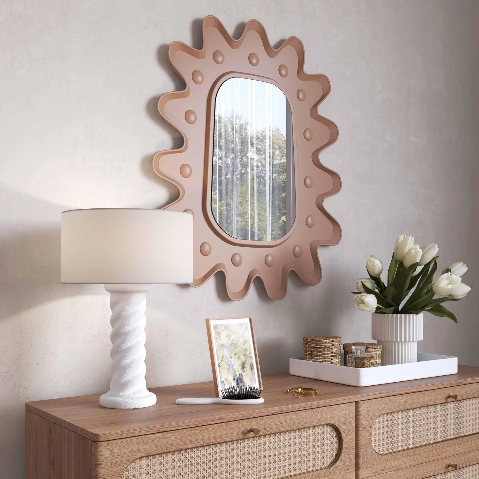 Rapunzel White and Cream Table Lamp - Image 2