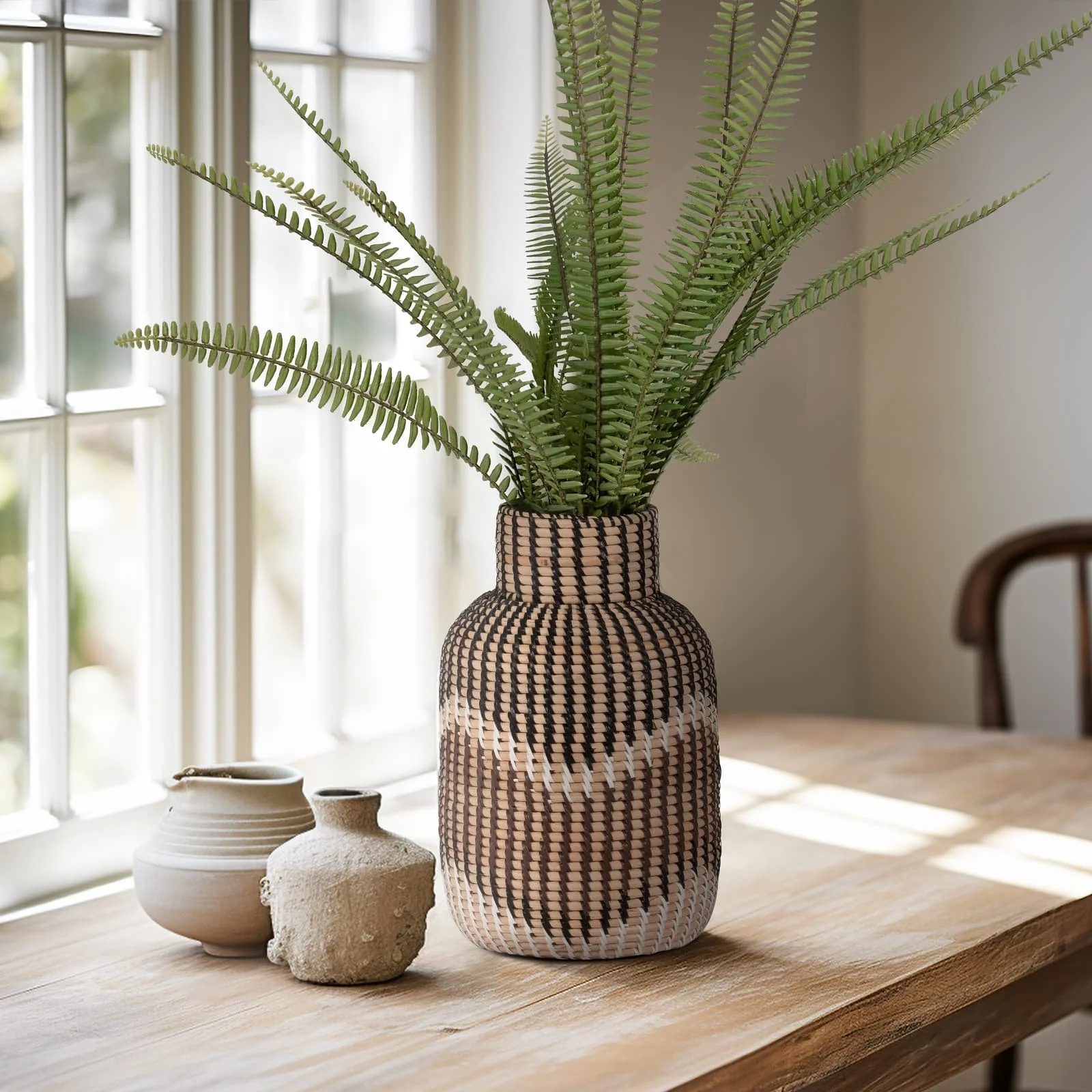 Rattan, 13"h Woven Vase, Multi - Image 10