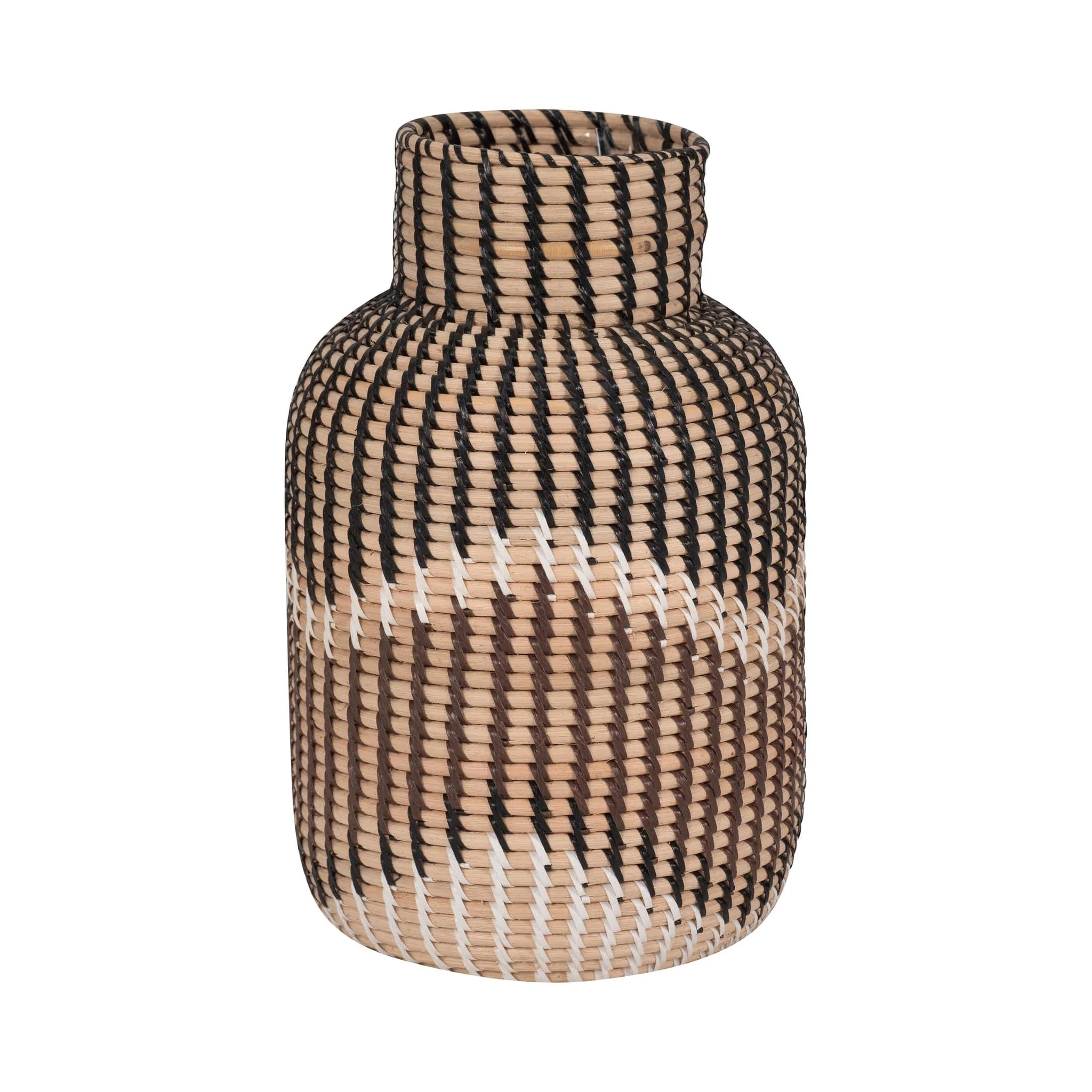 Rattan, 13"h Woven Vase, Multi - Image 3