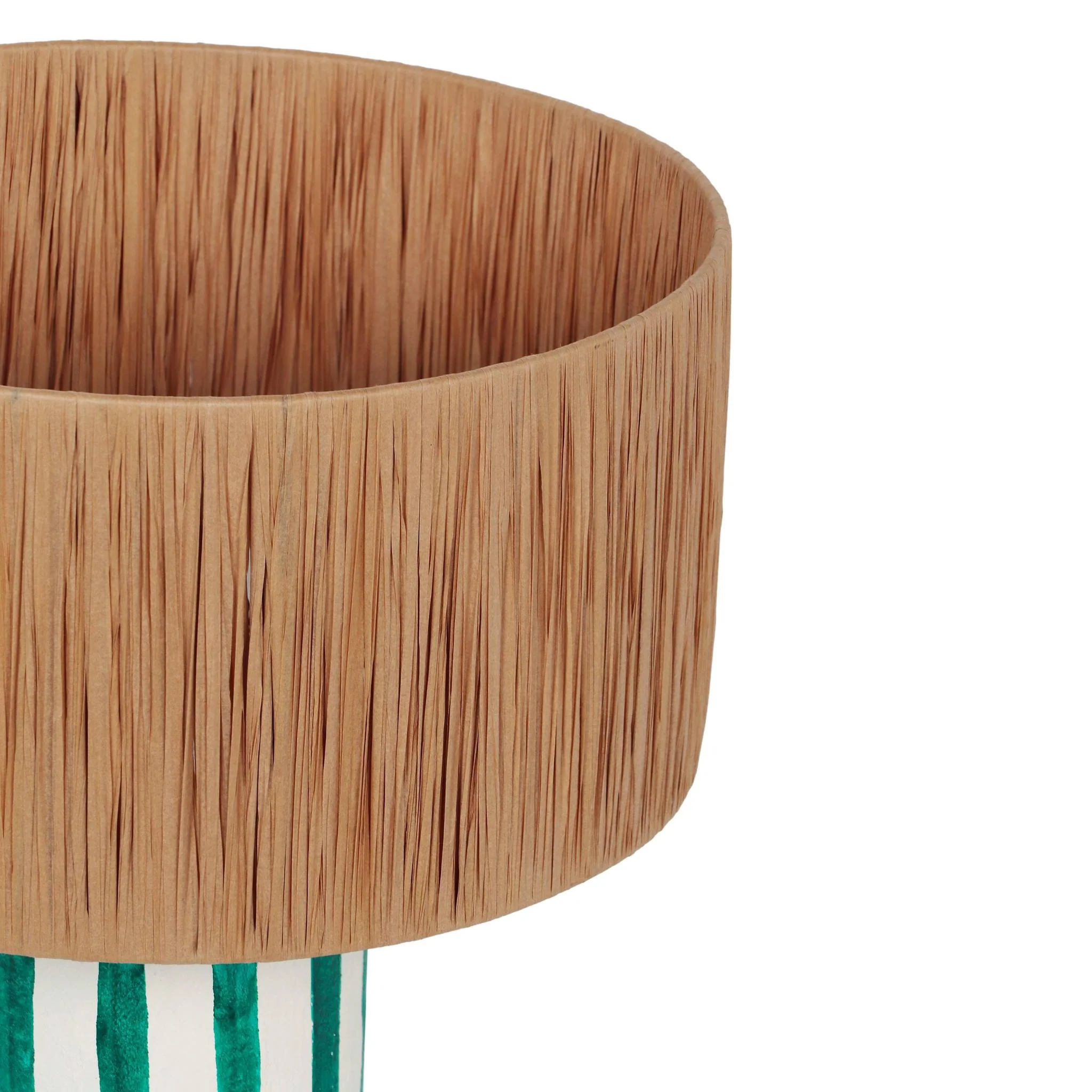 Ravello Green Striped Papier Mache Table Lamp - Image 4