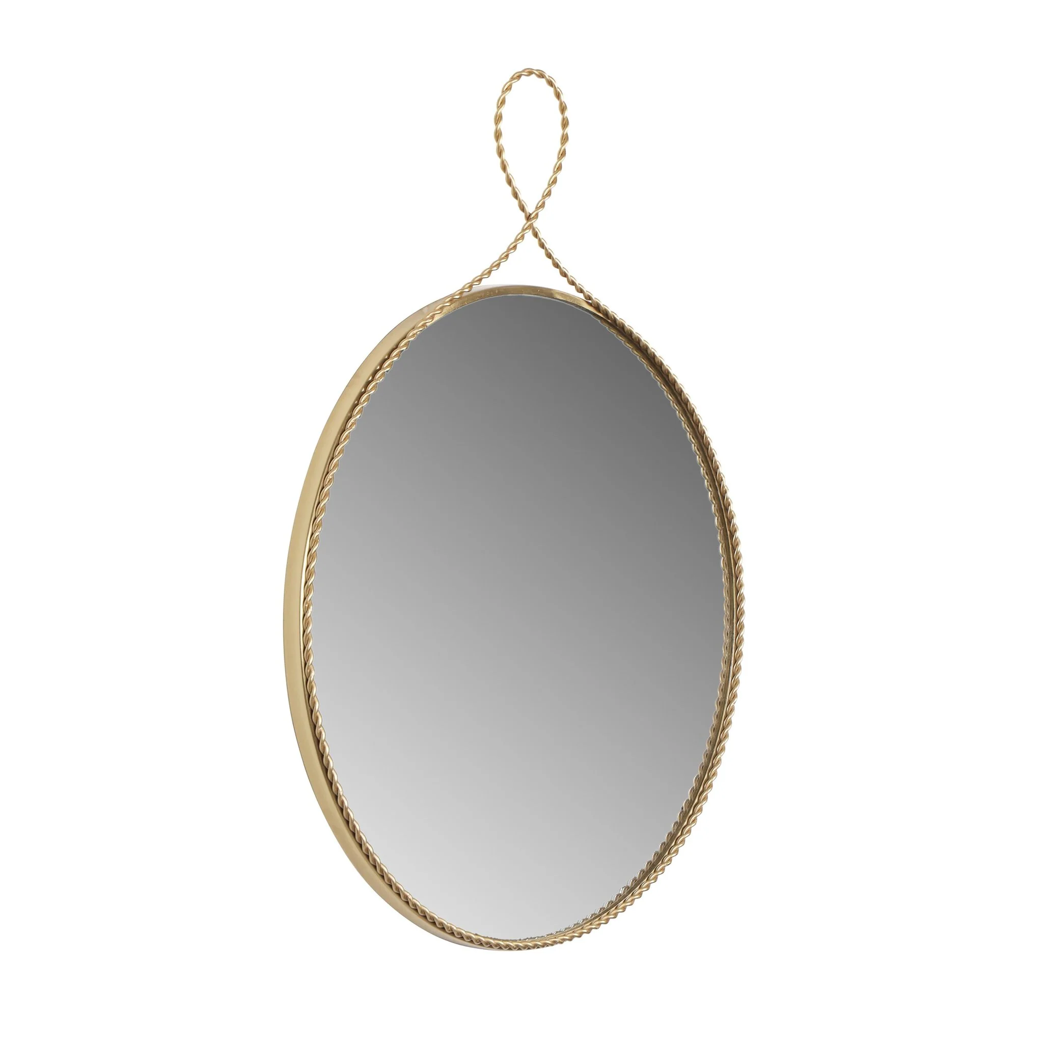Ravina Braided Brass Round Wall Mirror - Image 3