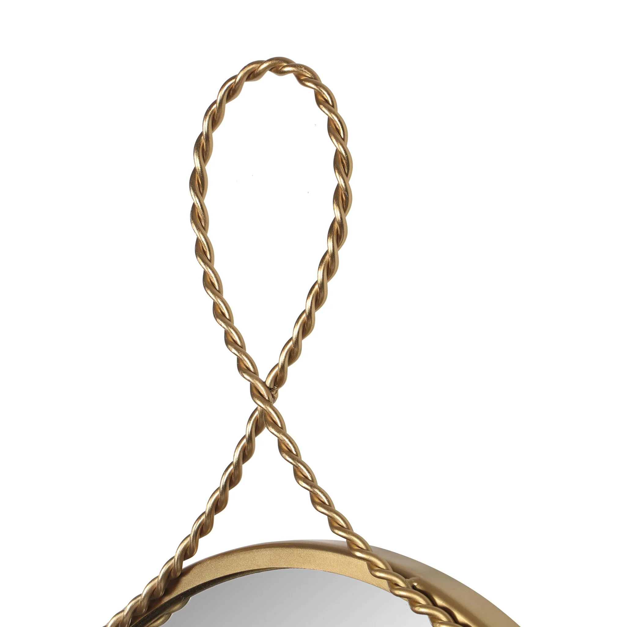Ravina Braided Brass Round Wall Mirror - Image 5