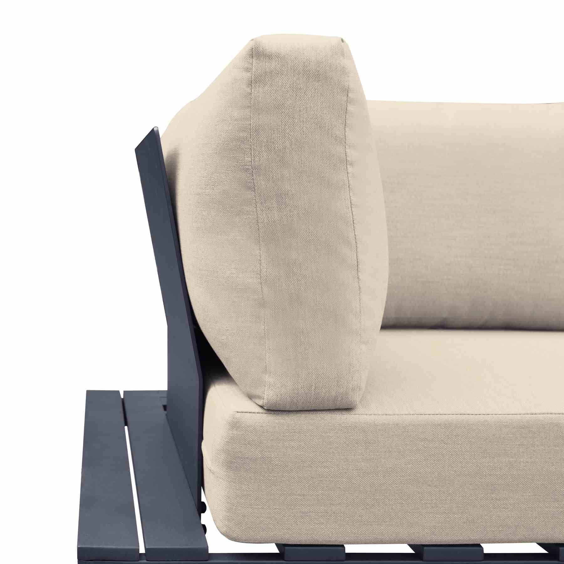 Razor Aluminum Outdoor Sectional Sofa in Taupe and Gray - Image 5