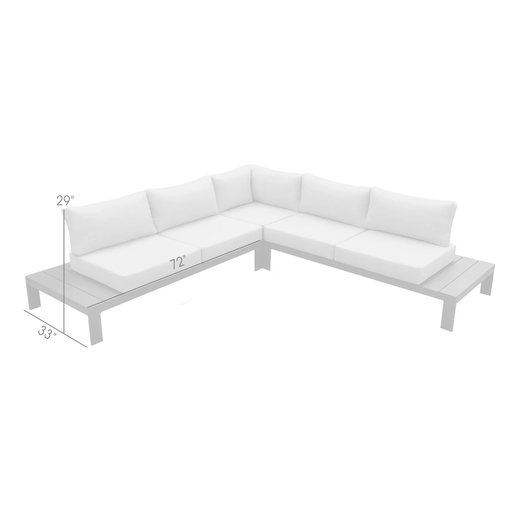 Razor Aluminum Outdoor Sectional Sofa in Taupe and Gray - Image 8