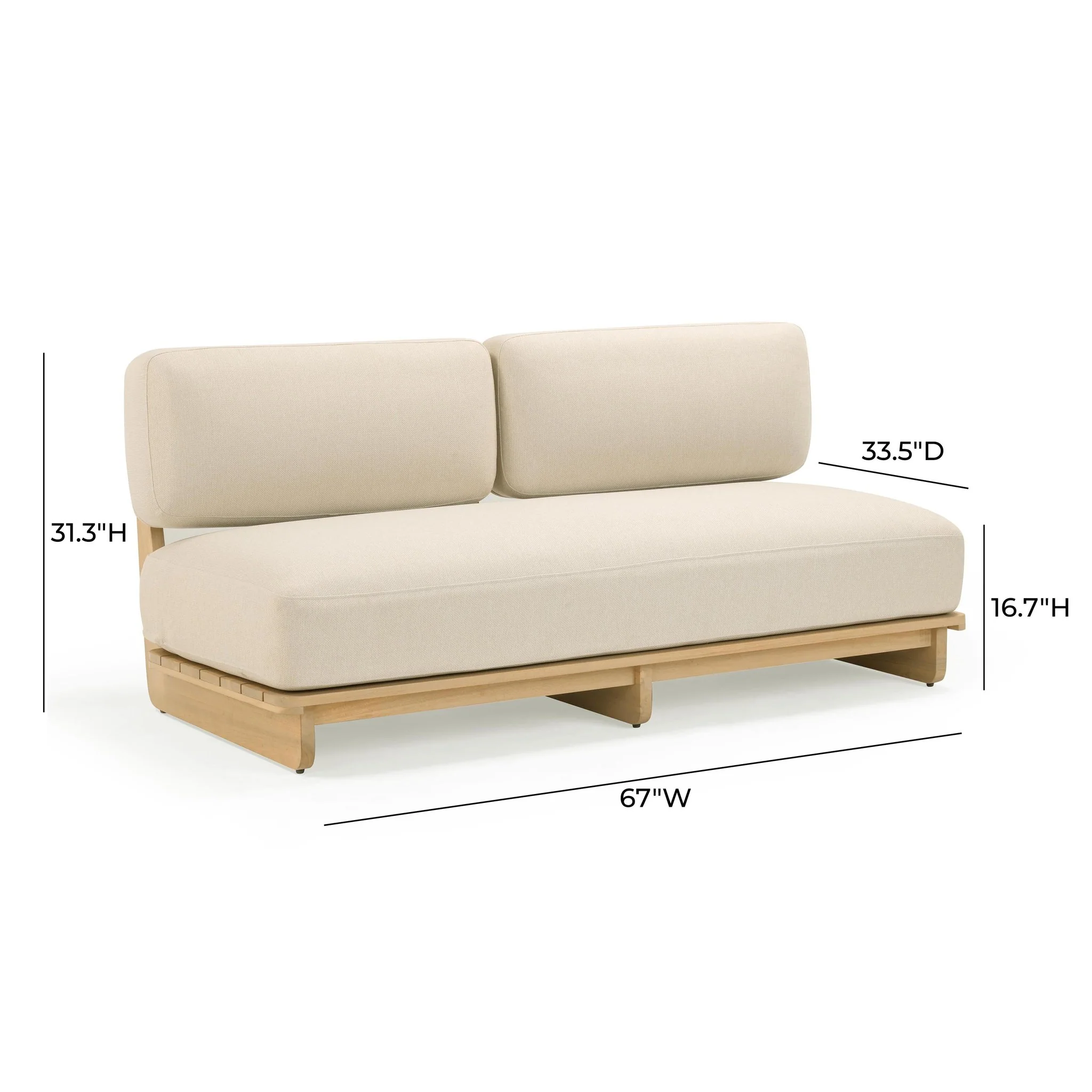 Reavan Cream Outdoor Lounge Sofa - Image 7