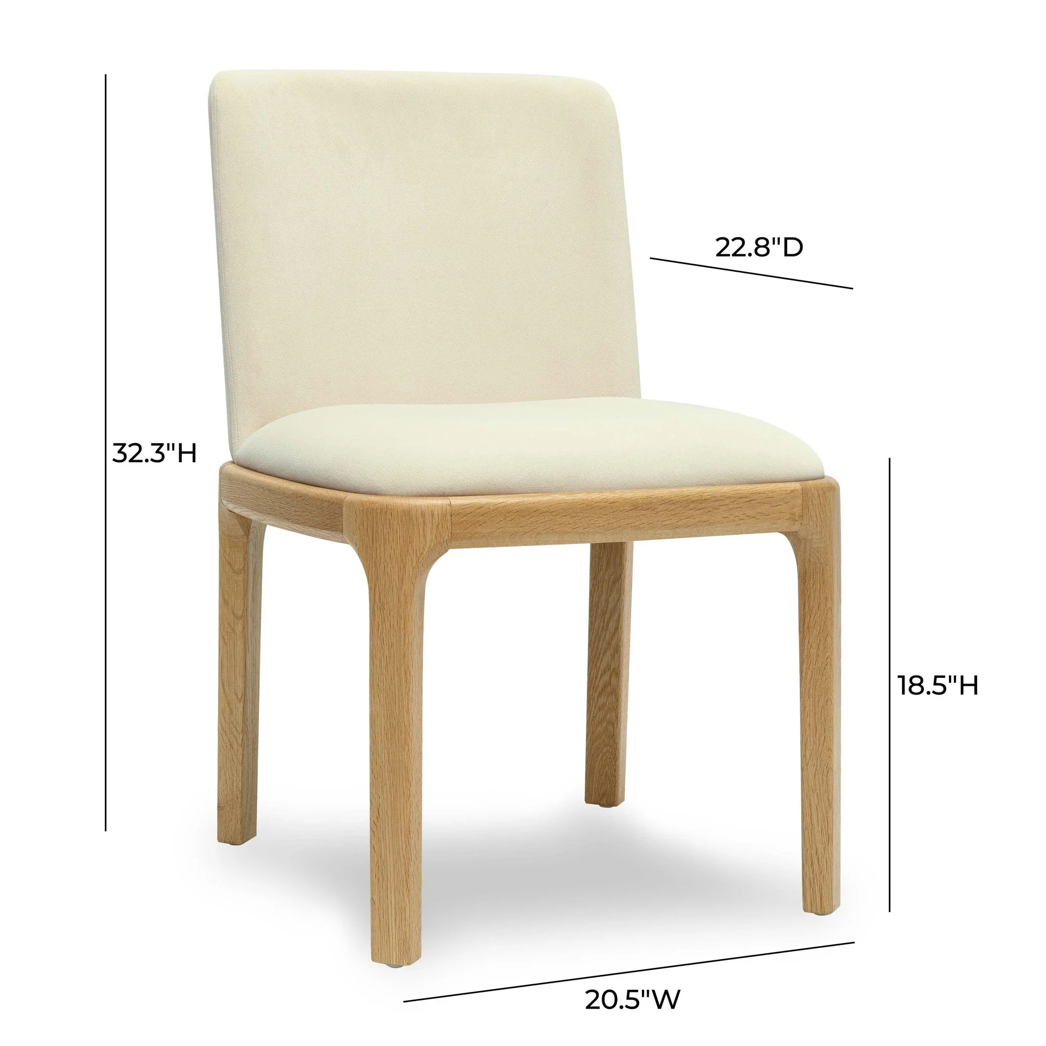 Rebecca Cream Performance Velvet Dining Chair - Image 6