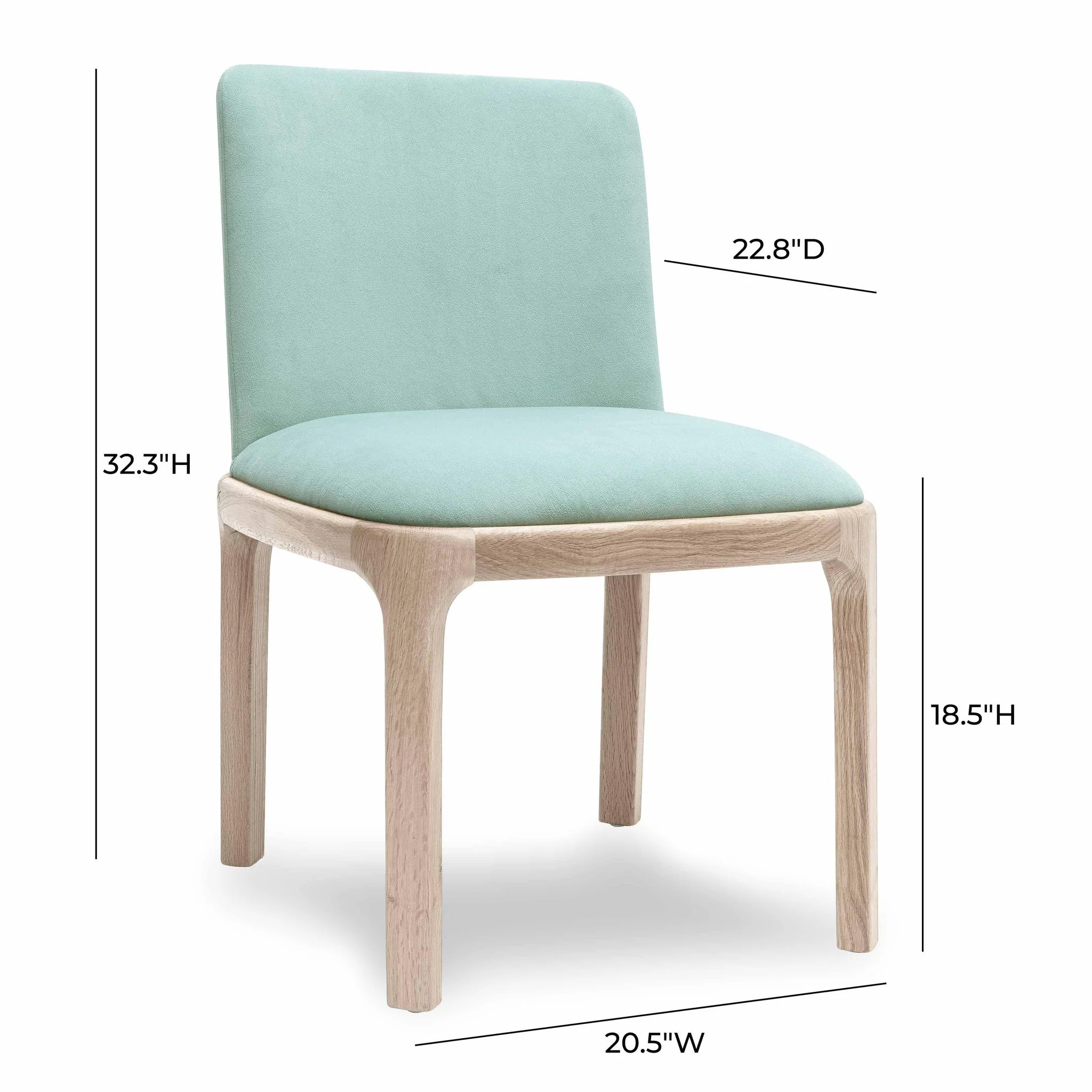 Rebecca Light Blue Performance Velvet Dining Chair - Image 6