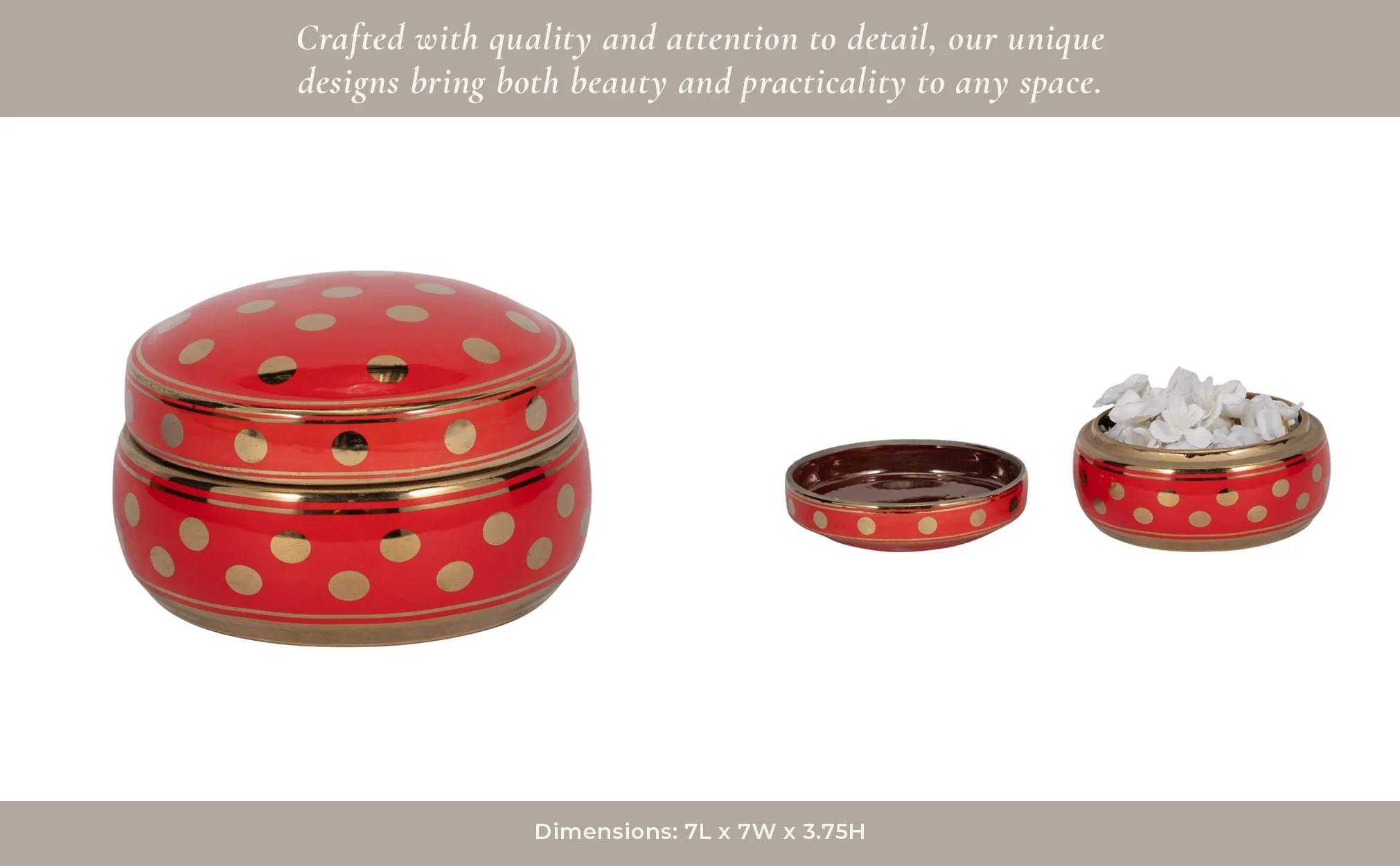 Red/gold Polka Dot Box 7 - Image 14