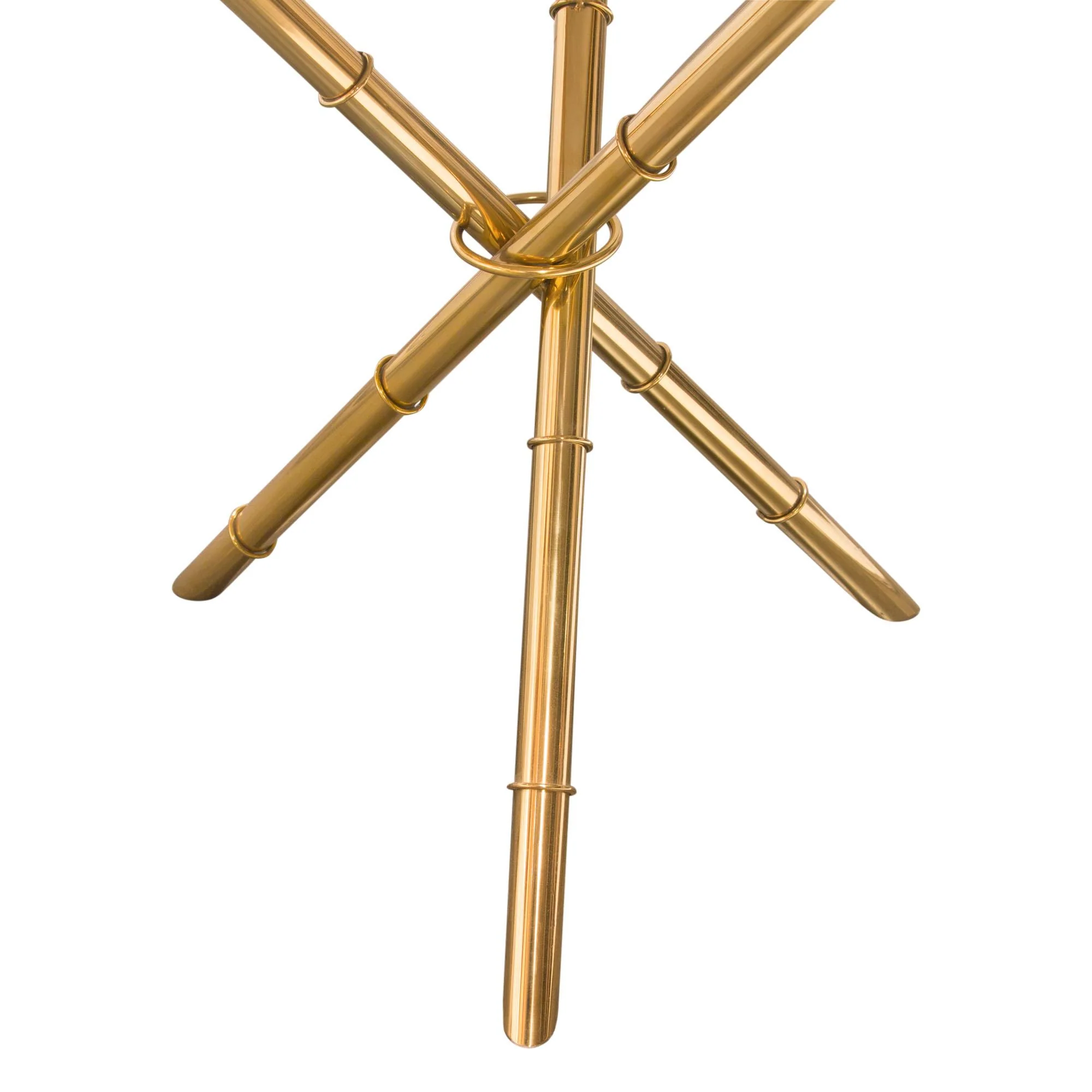 Reed Round Accent Table with White Marble Top and Gold Finished Metal Base by Diamond Sofa - Image 4