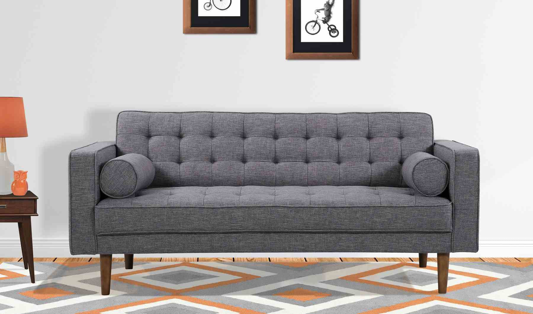 Regis Cream Loveseat With Pine Frame And Gunmetal Legs - Image 2