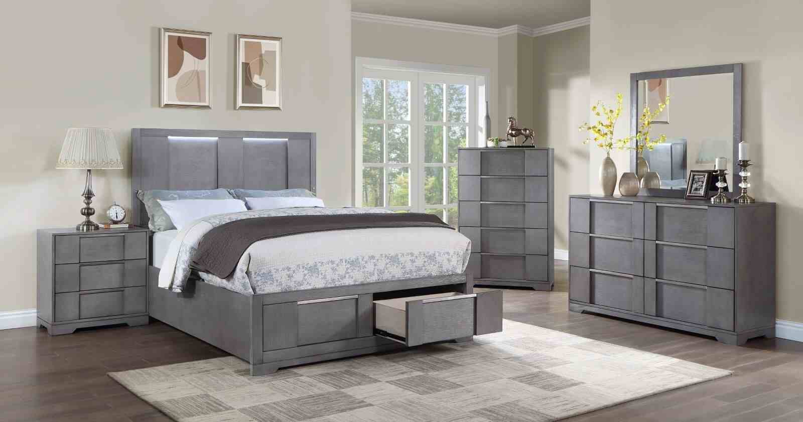 Regulus Cal.King Bed, Gray - Image 2