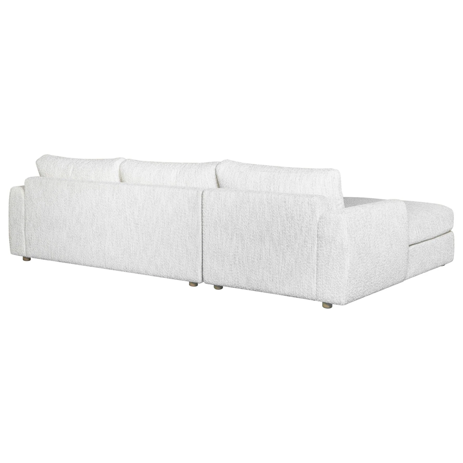 Reid 123 in. Left Arm Facing Rectangular Sectional Sofa in Snow Fleck Fabric with Round Arms - Image 3