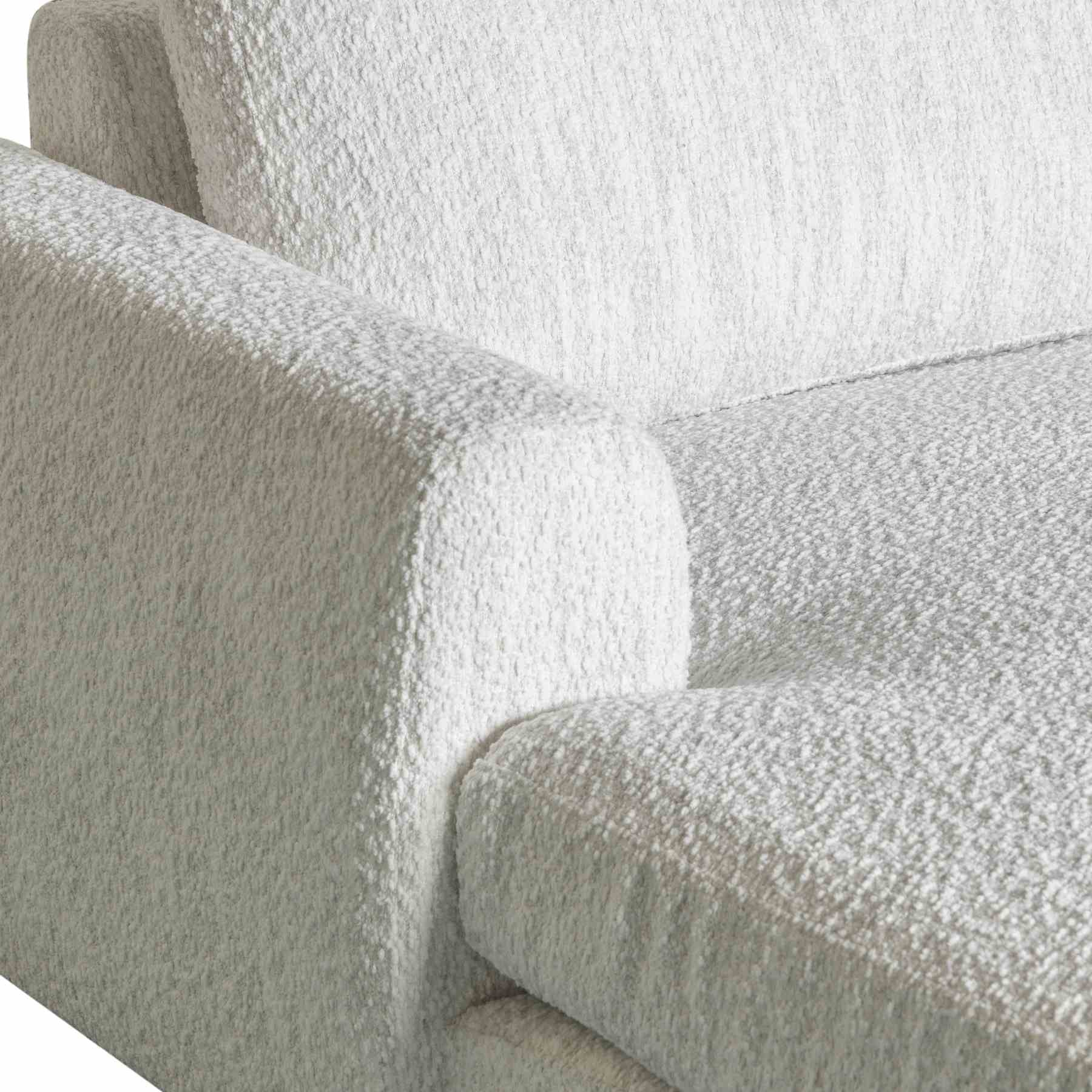 Reid 123 in. Left Arm Facing Rectangular Sectional Sofa in Snow Fleck Fabric with Round Arms - Image 5