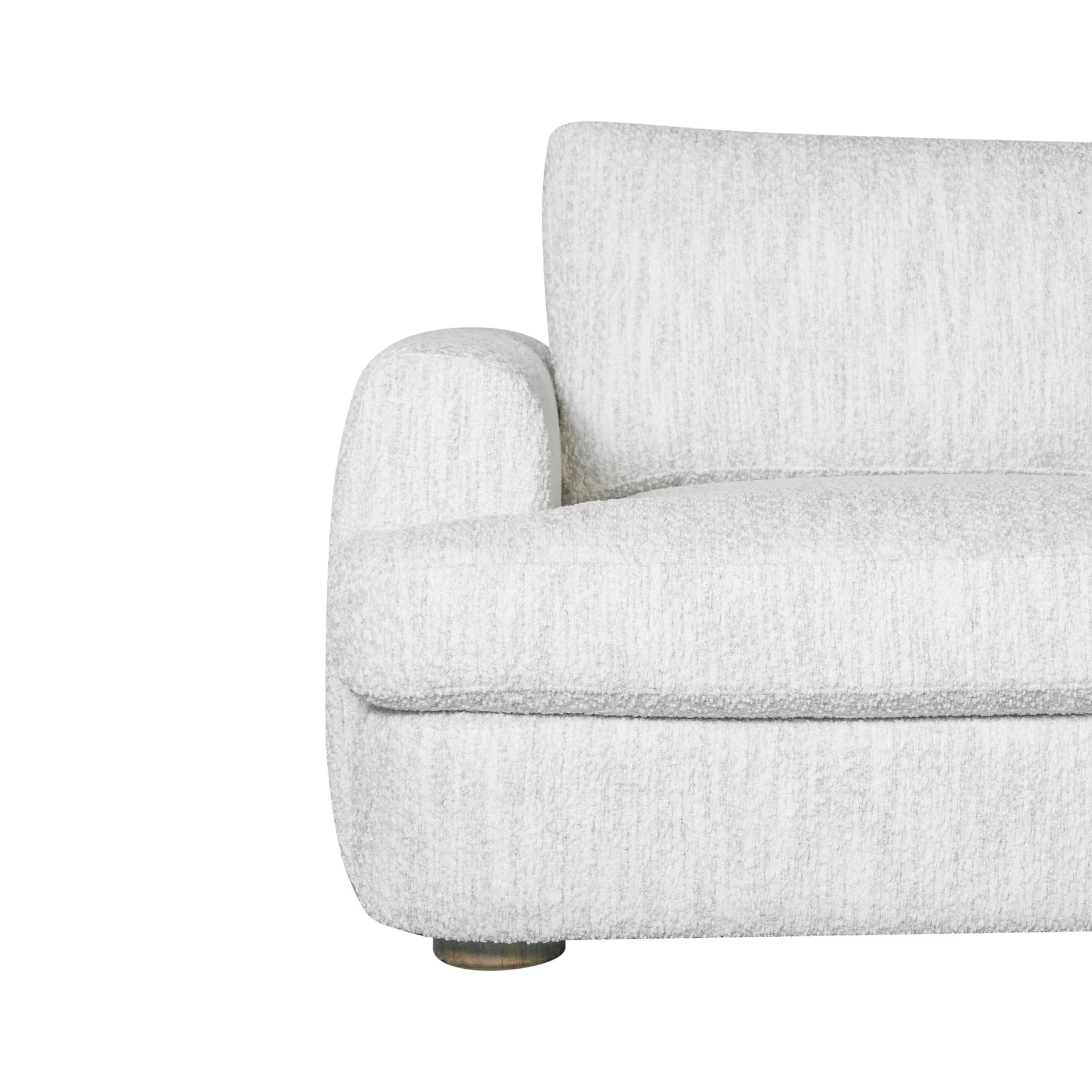 Reid 123 in. Right Arm Facing  Rectangular Sectional Sofa in Snow Fleck Fabric with Round Arms - Image 4