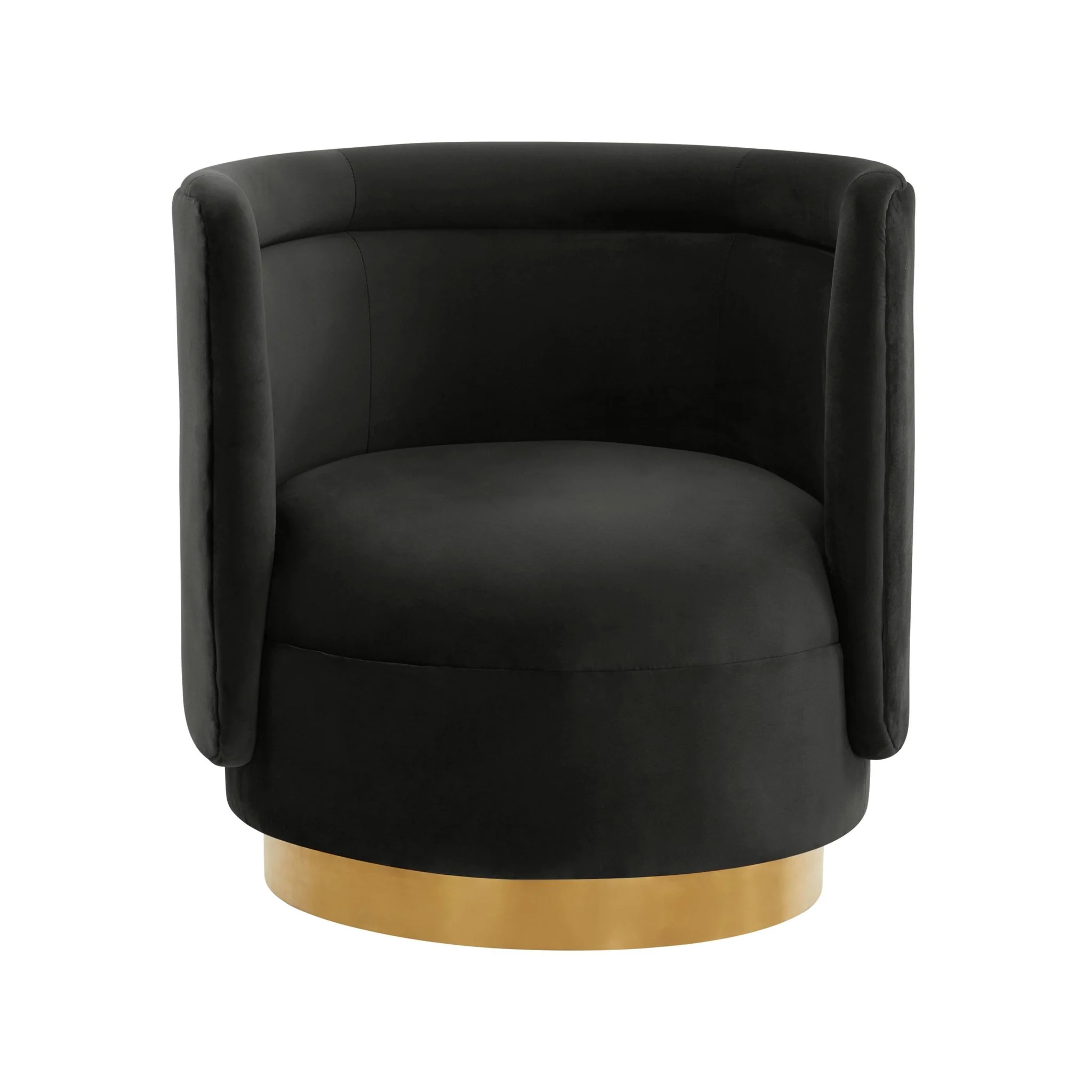 Remy Black Velvet Swivel Chair - Image 3