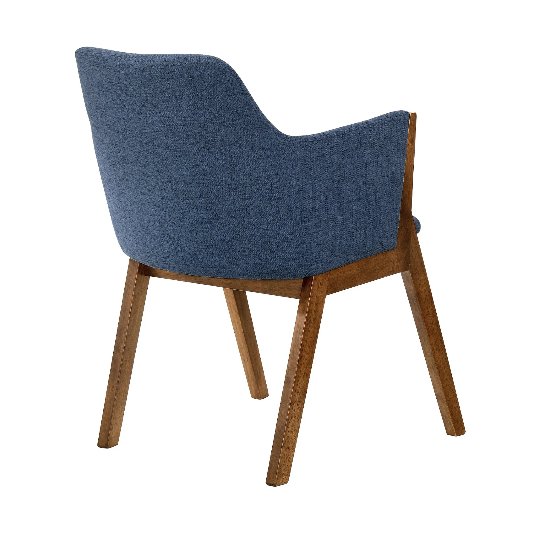 Renzo Blue Fabric and Walnut Wood Dining Side Chairs - Set of 2 - Image 4
