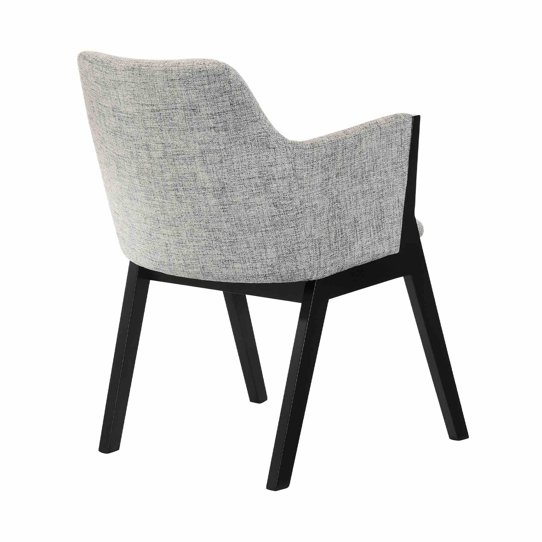 Renzo Light Gray Fabric and Black Wood Dining Side Chairs - Set of 2 - Image 4