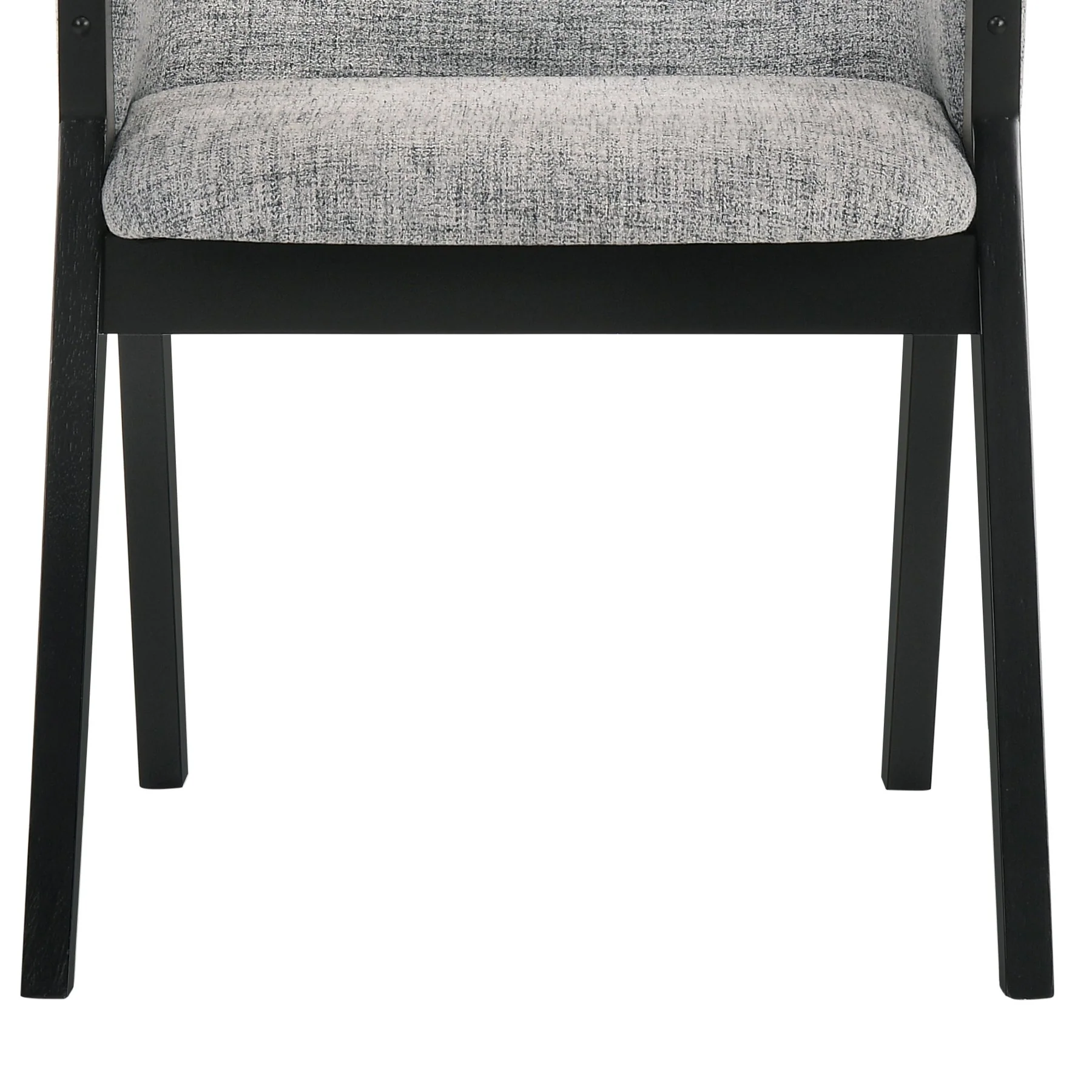 Renzo Light Gray Fabric and Black Wood Dining Side Chairs - Set of 2 - Image 7