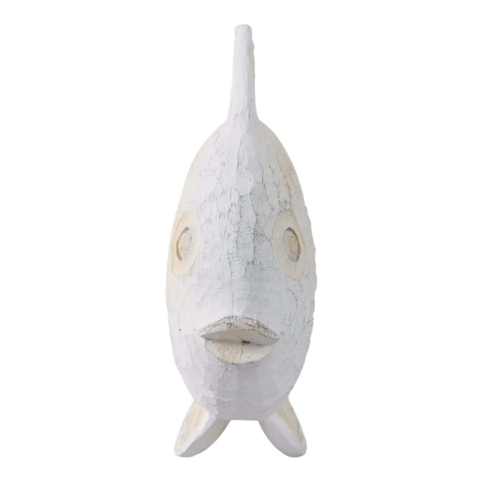 Resin 10" Fish Figurine, Whitewash - Image 3