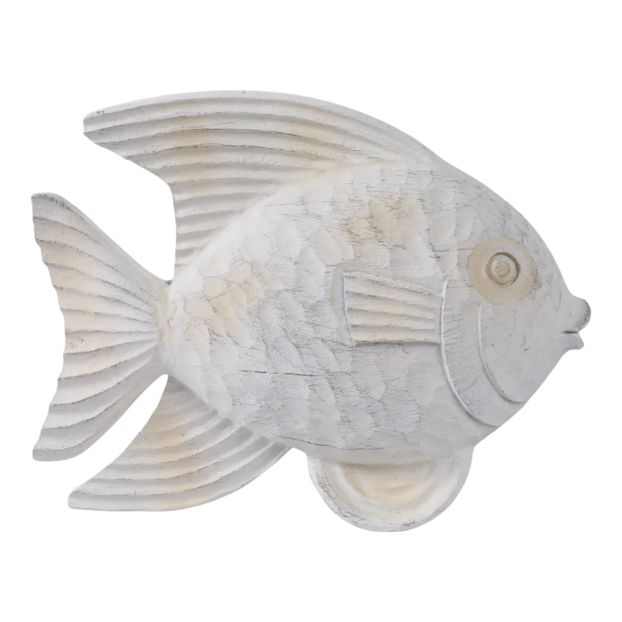 Resin 10" Fish Figurine, Whitewash - Image 4