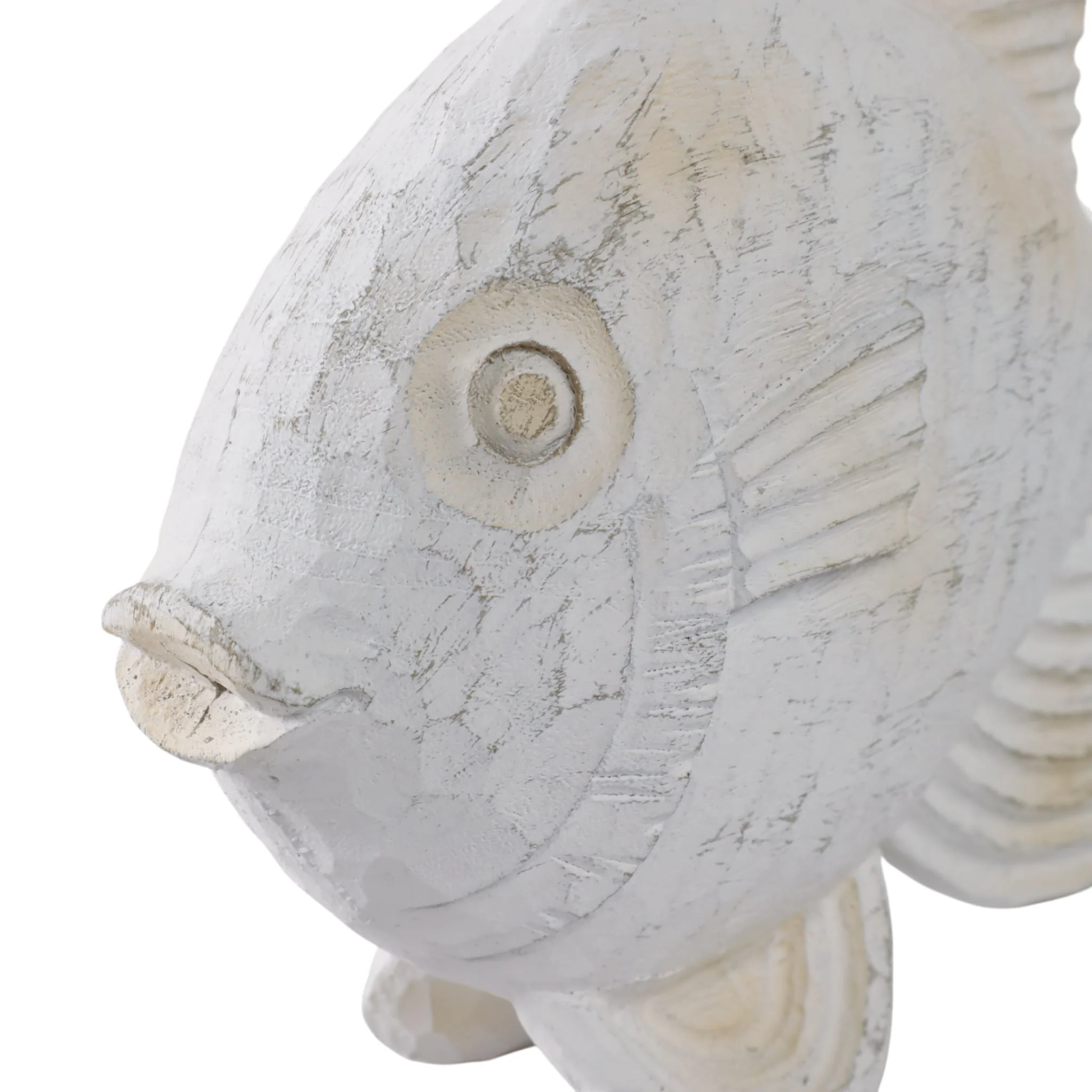 Resin 10" Fish Figurine, Whitewash - Image 5