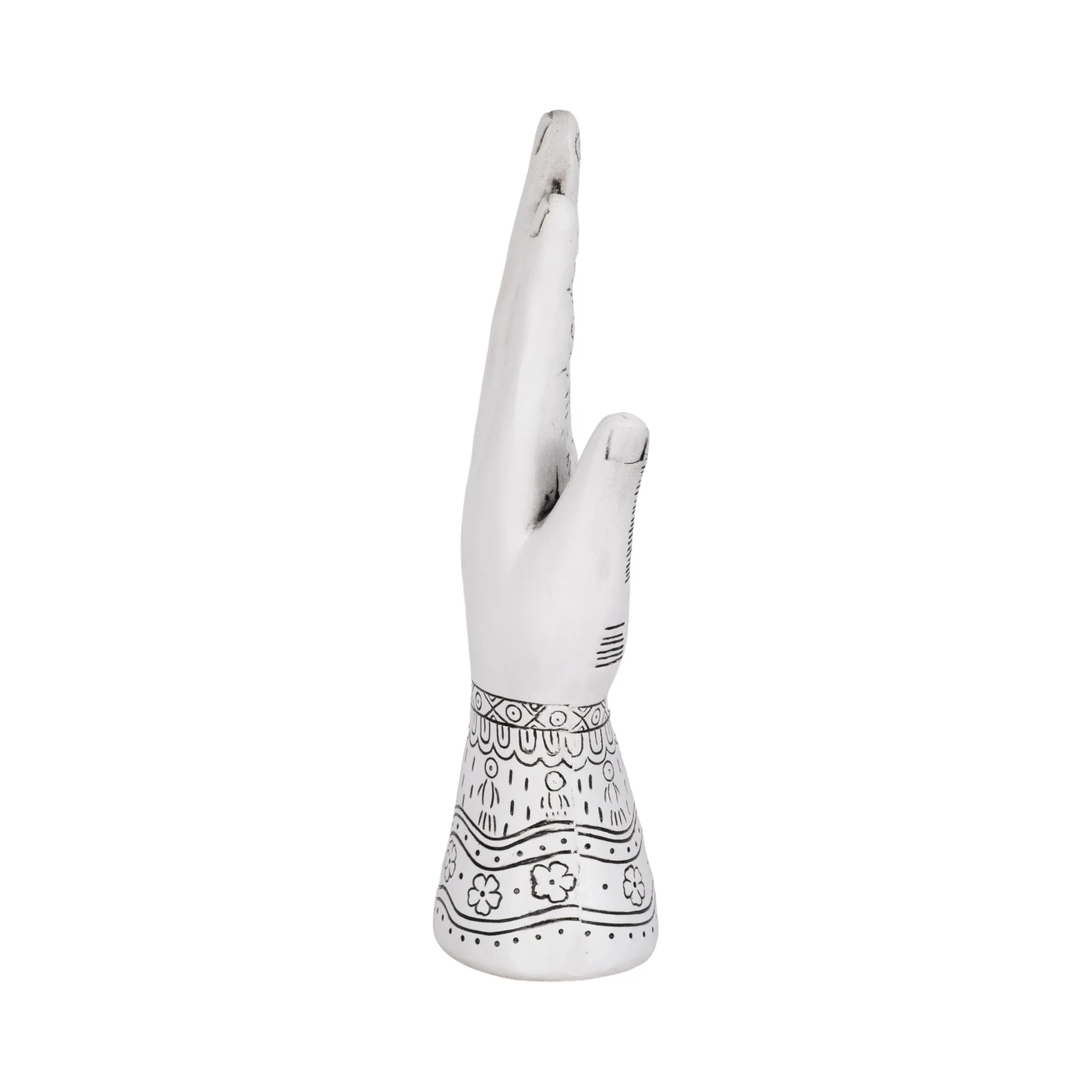 Resin, 10" Tattoo Hand, White - Image 3