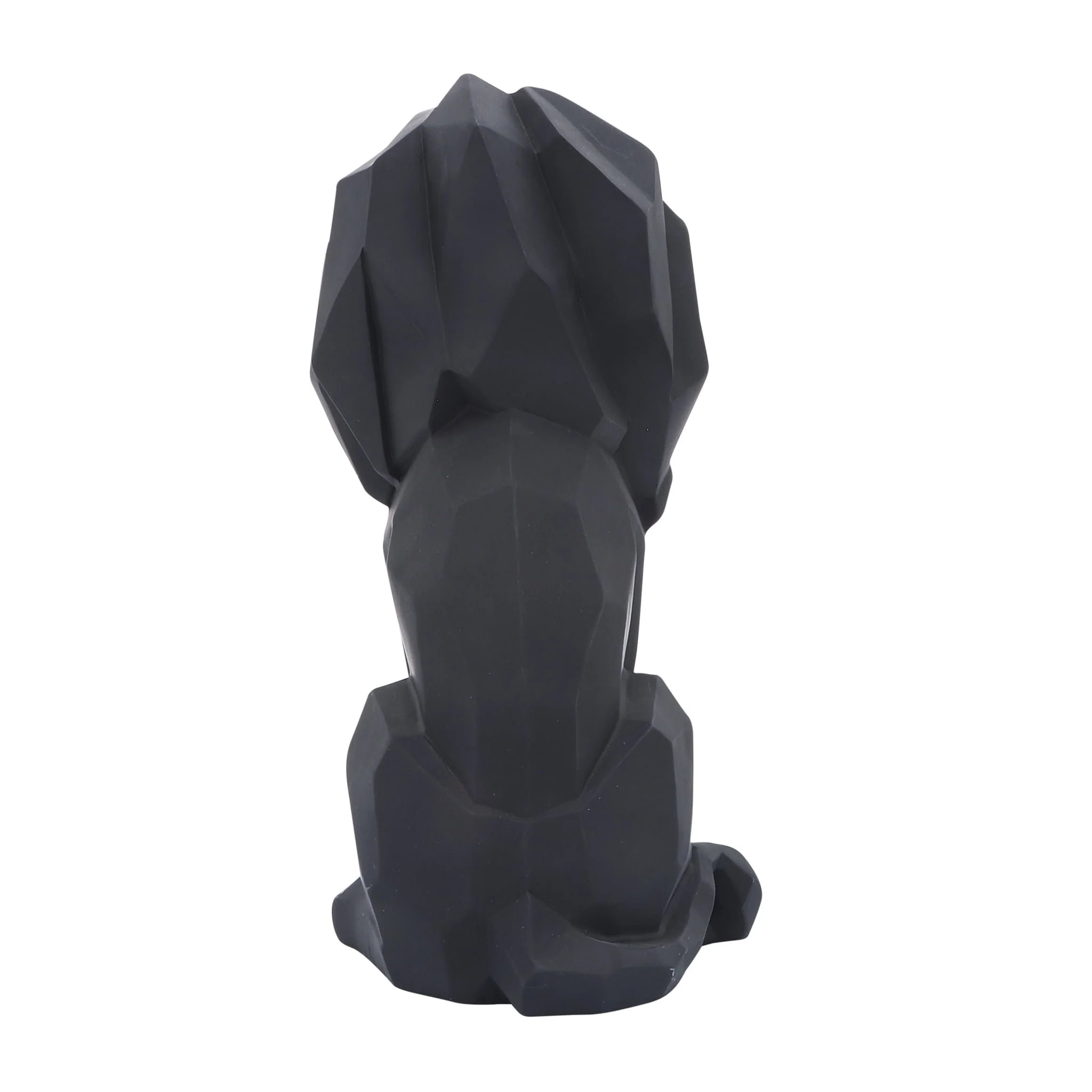 Resin 11"h Sitting Lion, Black - Image 5