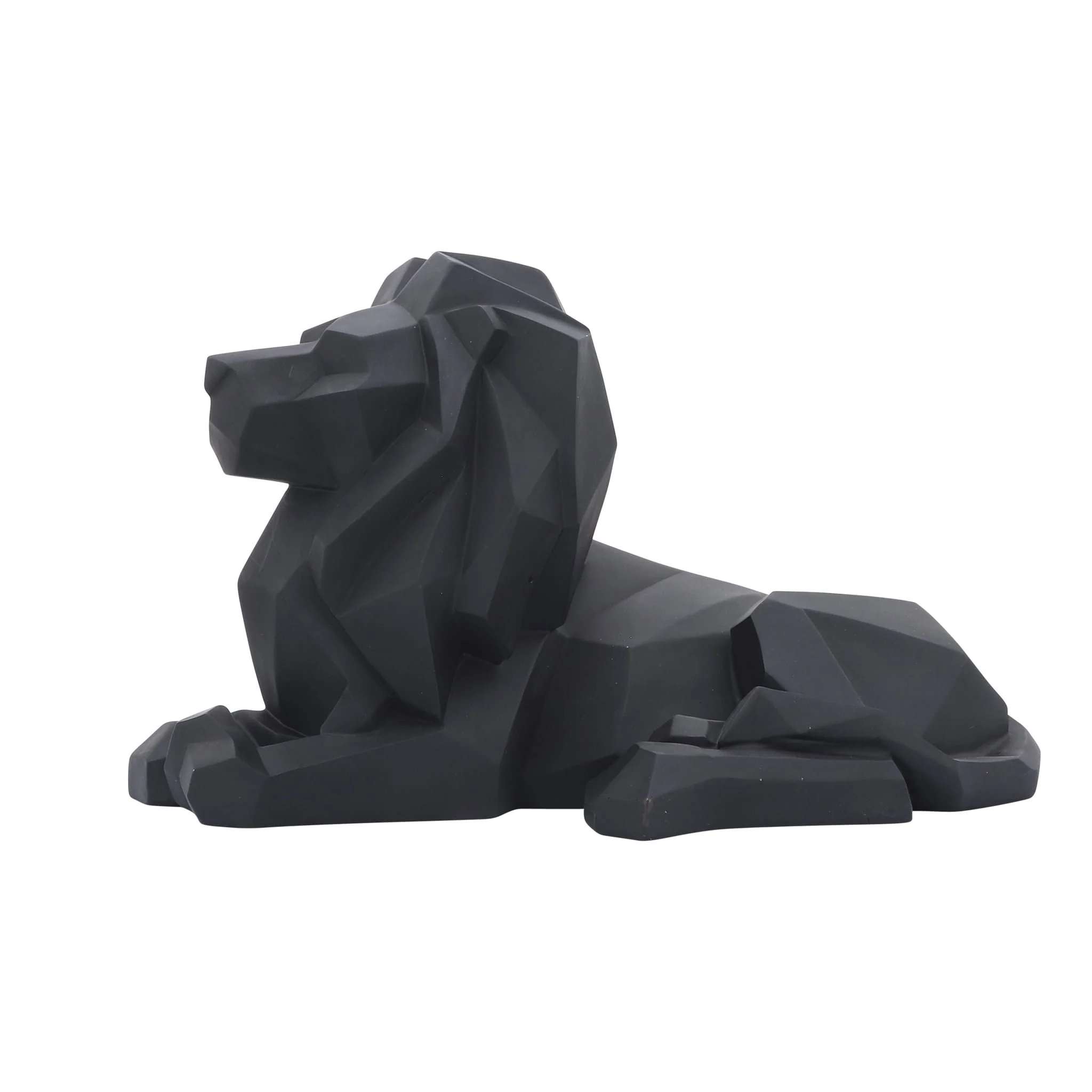 Resin 13" Laying Lion, Black - Image 2