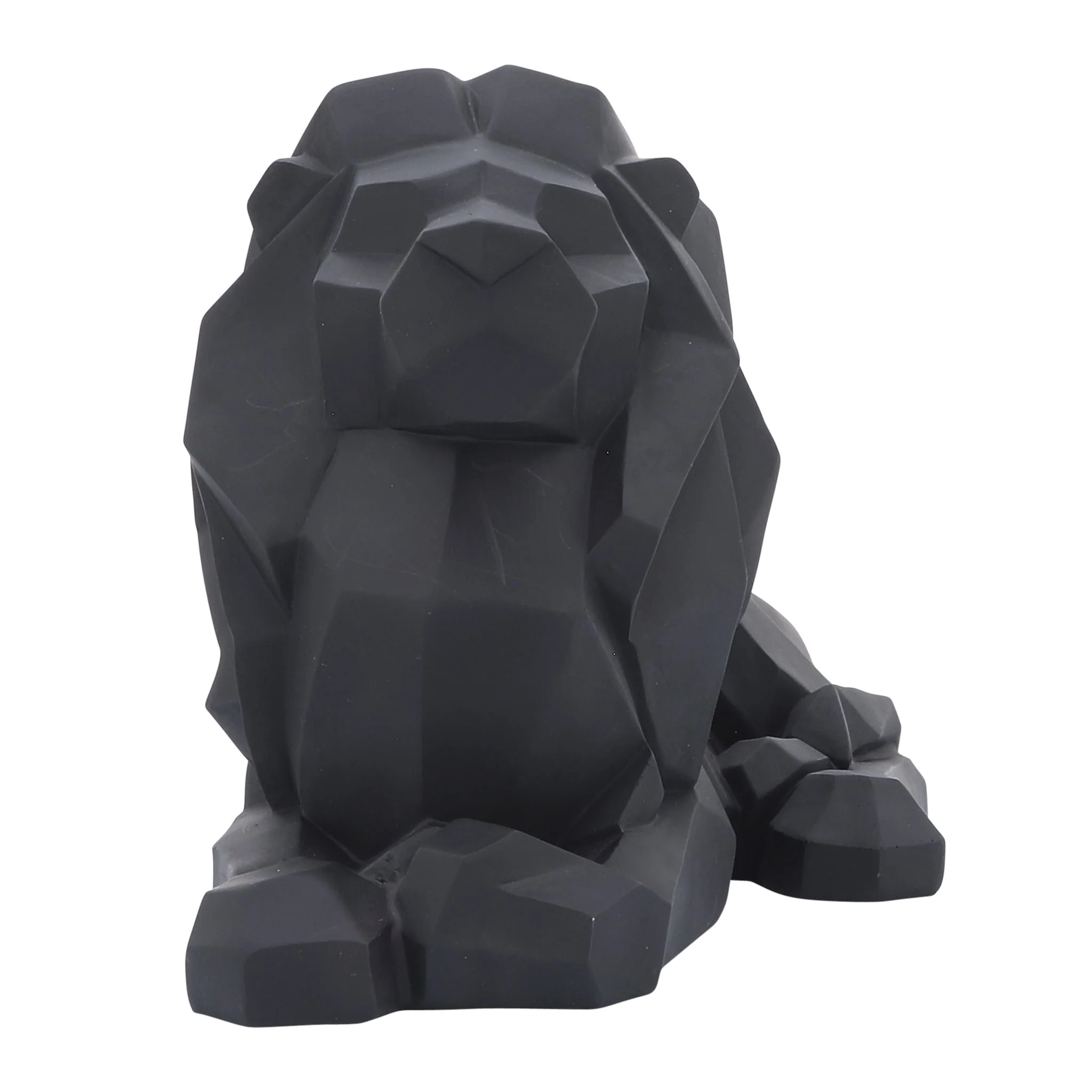 Resin 13" Laying Lion, Black - Image 4