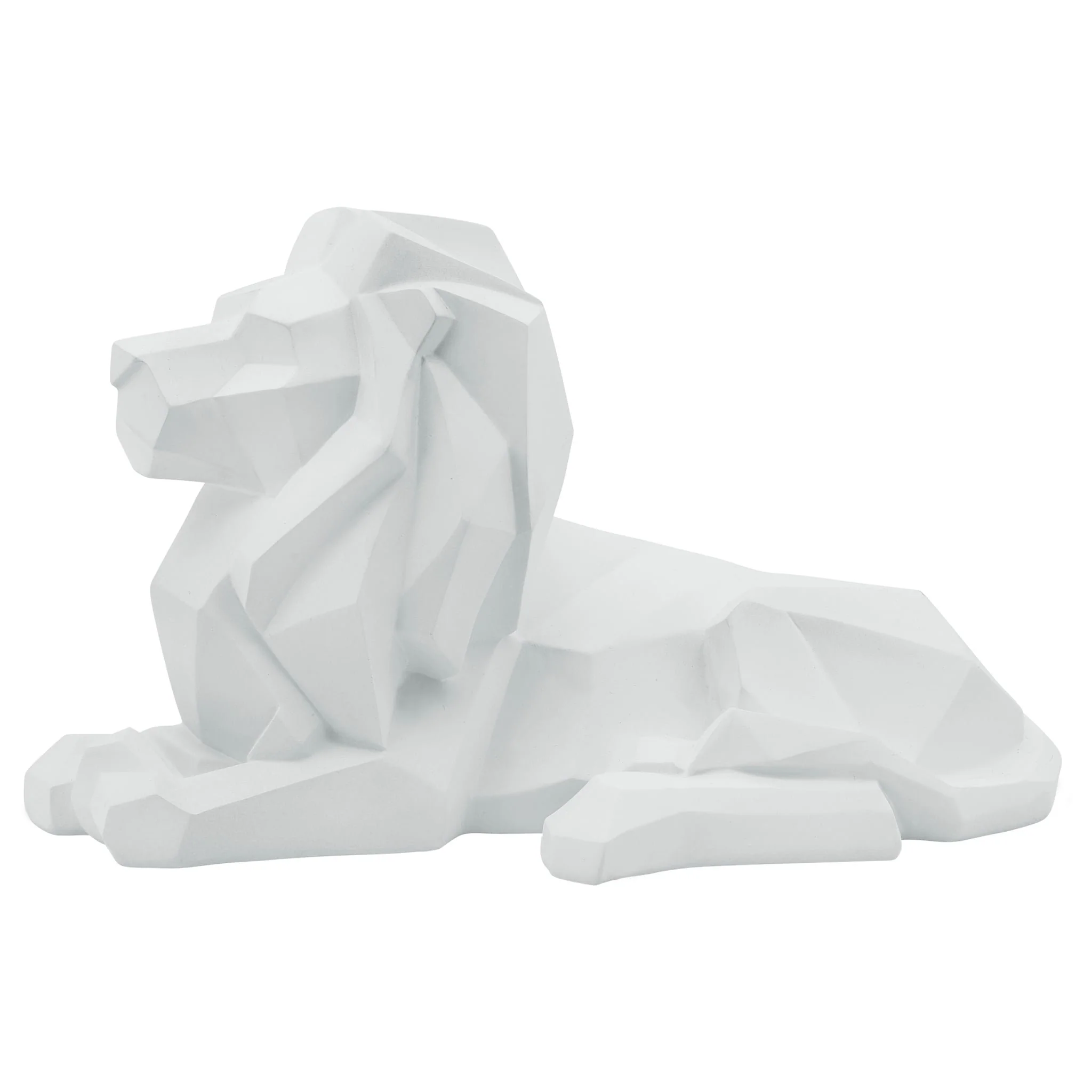 Resin 13" Laying Lion, White - Image 2