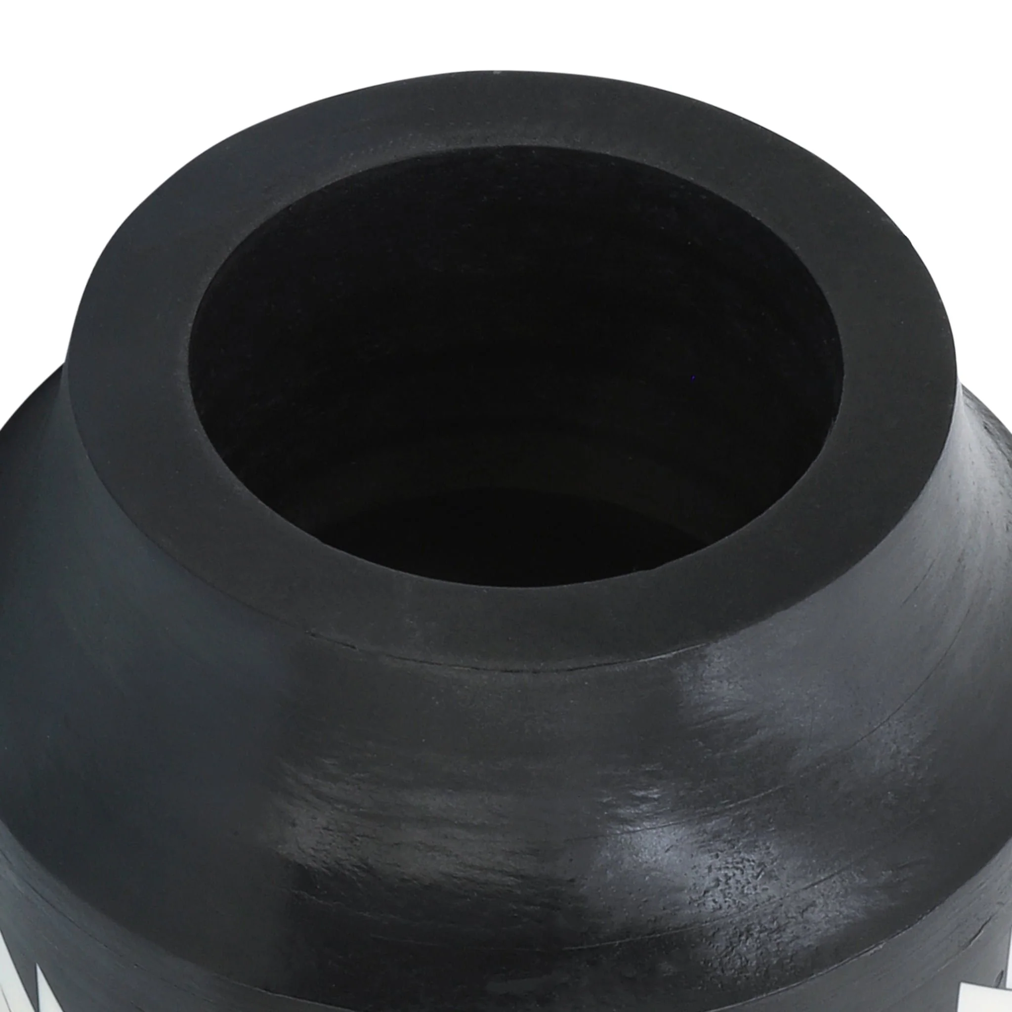 Resin 14"h Chevron Vase, Blk/white - Image 6