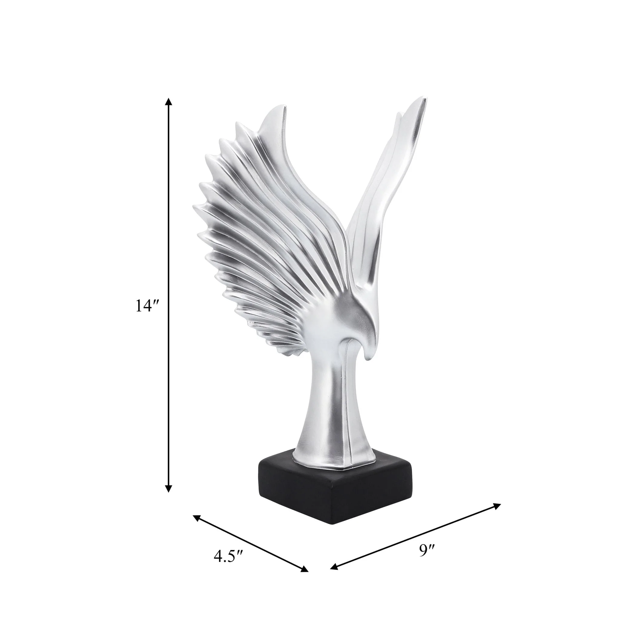 Resin 14"h Eagle Table Accent, Silver - Image 6